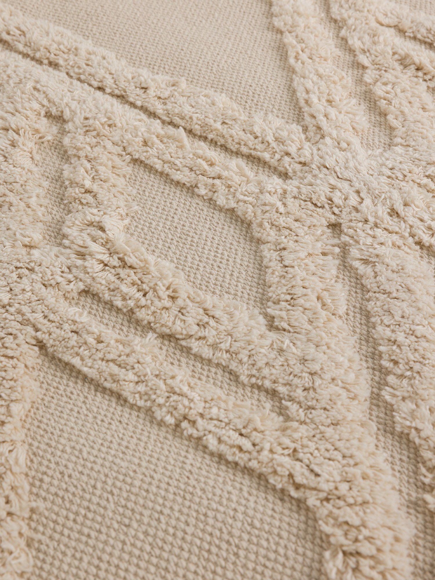 Tappeto rettangolare con motivo taftato in rilievo, Beige, large image number 1