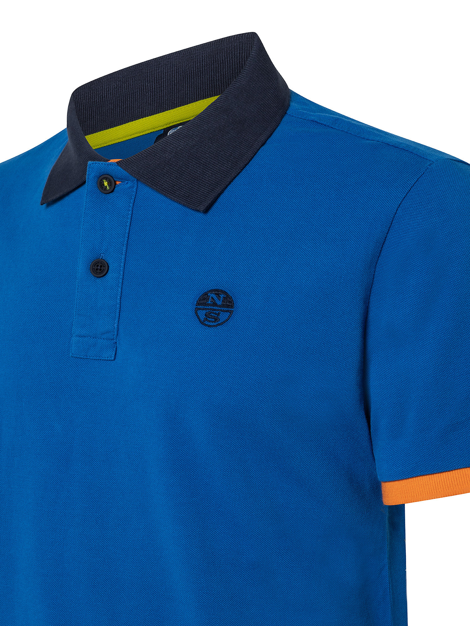 Short sleeve polo shirt with logo, Blue, large image number 2