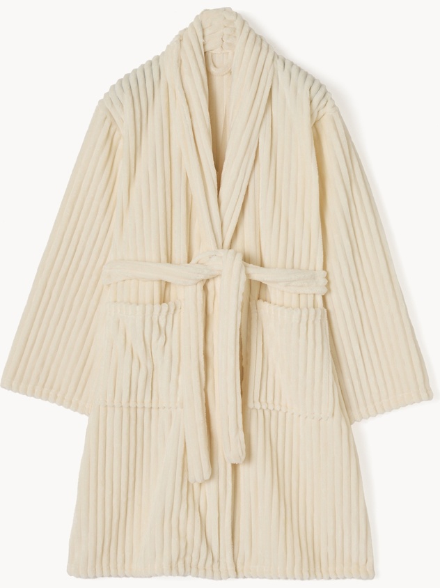 Ribbed fleece robe