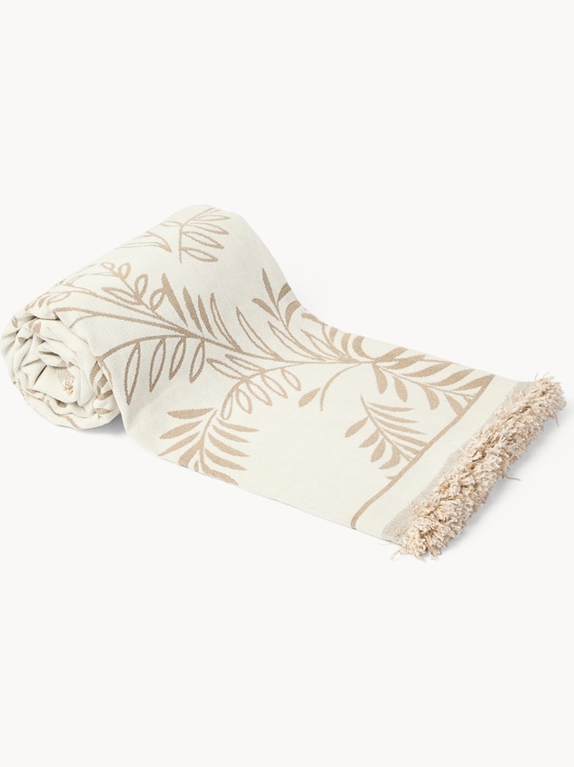 Printed chenille throw with fringe - Discounted Price