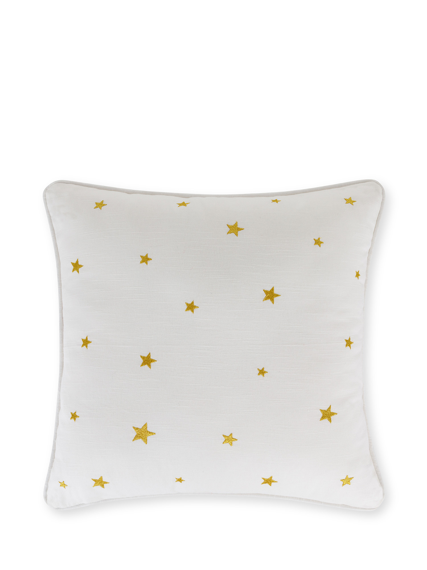 Velvet cushion with stars embroidered in lurex 45x45 cm, Gold, large image number 0