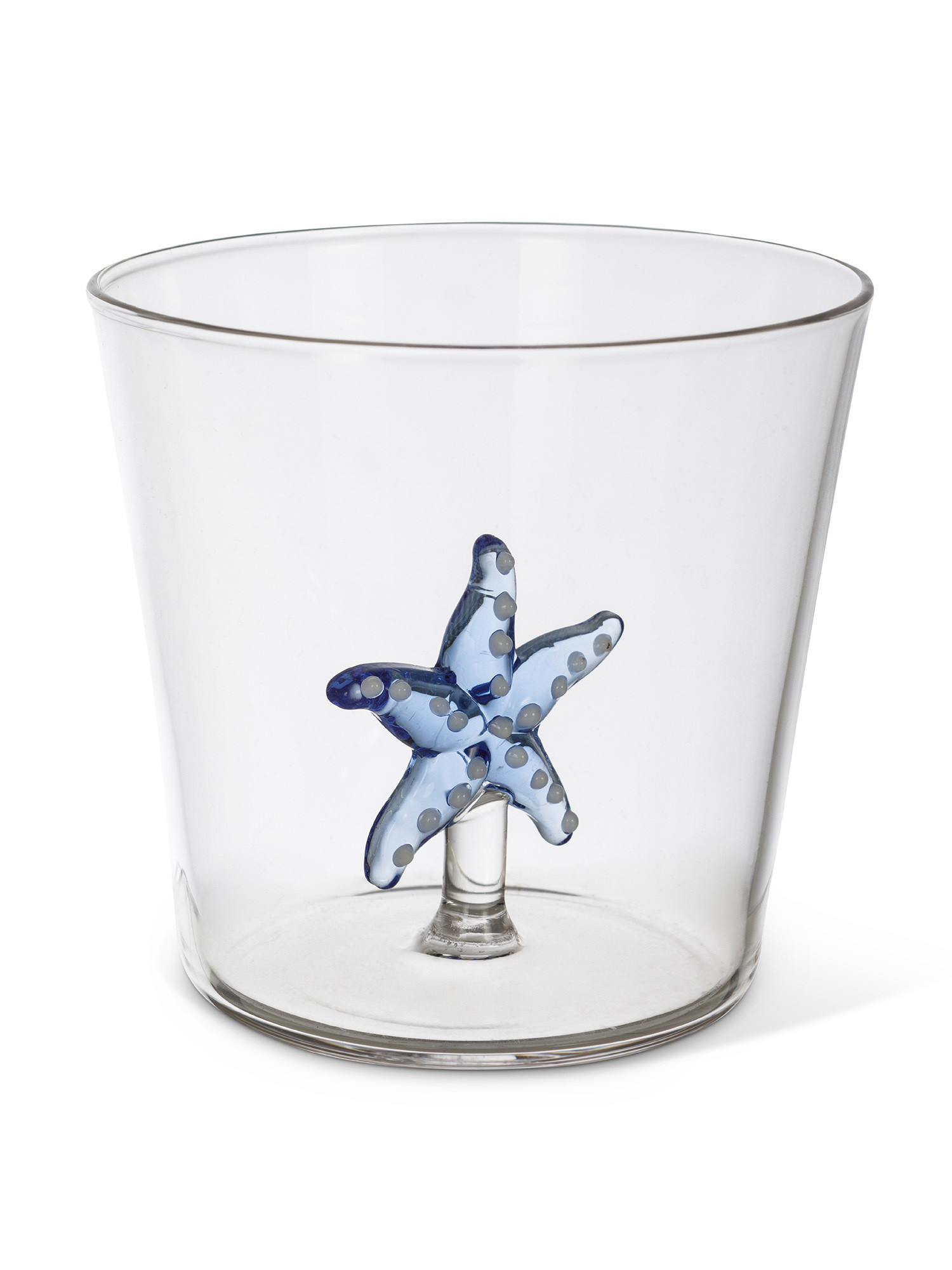 Bicchiere in vetro dettaglio stella marina, Trasparente, large image number 1