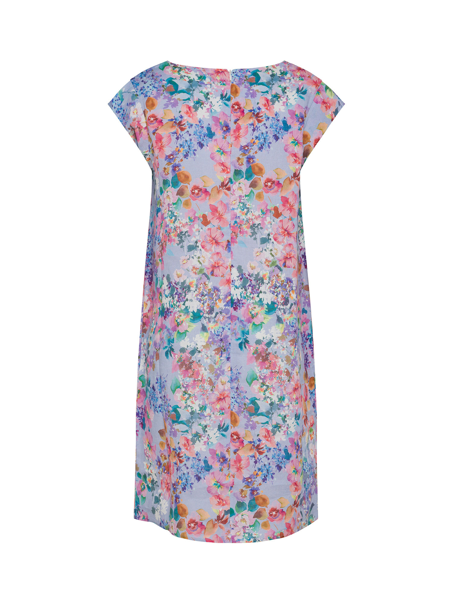 Koan - Pure linen dress with print, Purple Lilac, large image number 1