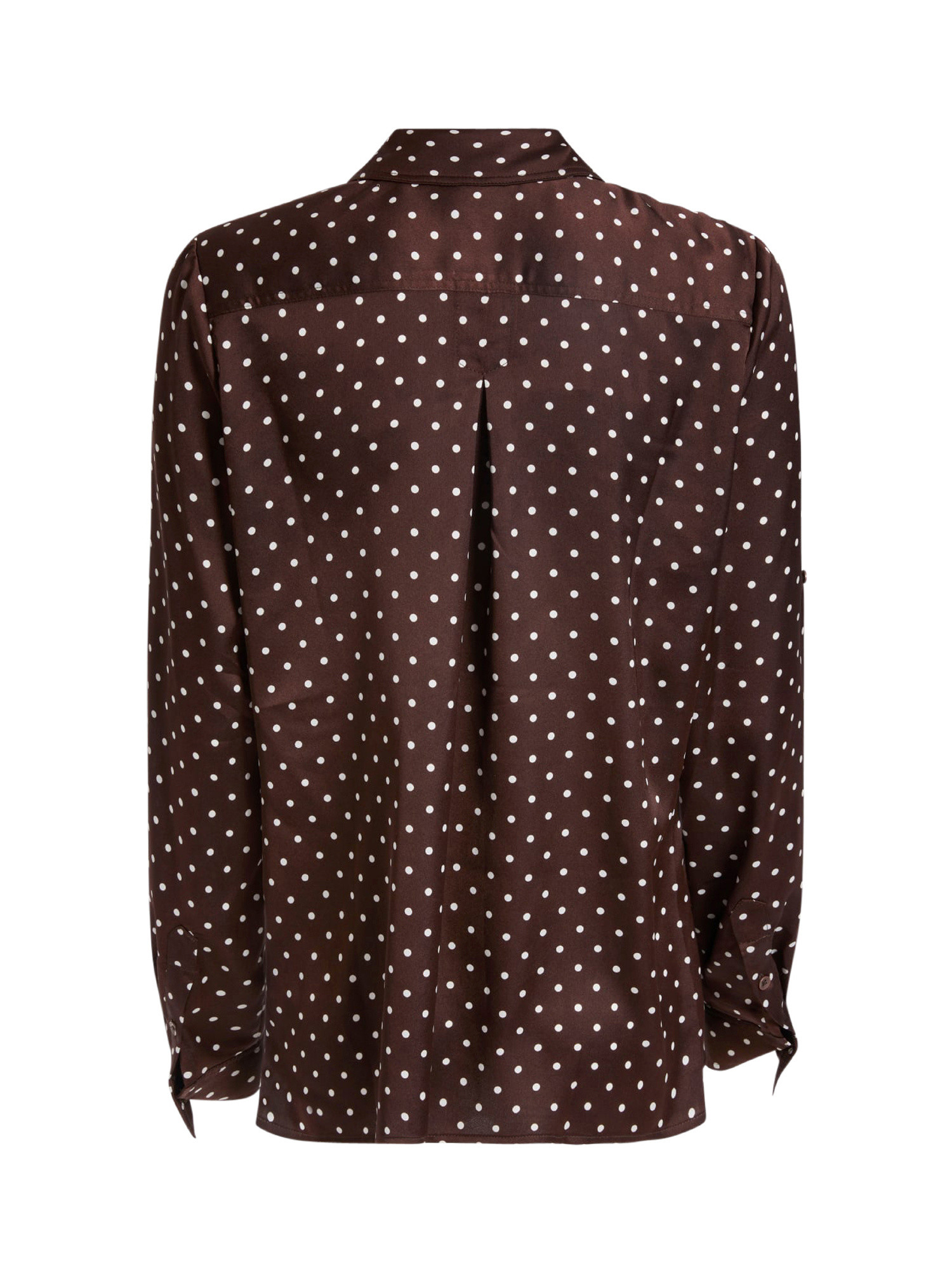 Camicia satin stampa all over, Marrone, large image number 1