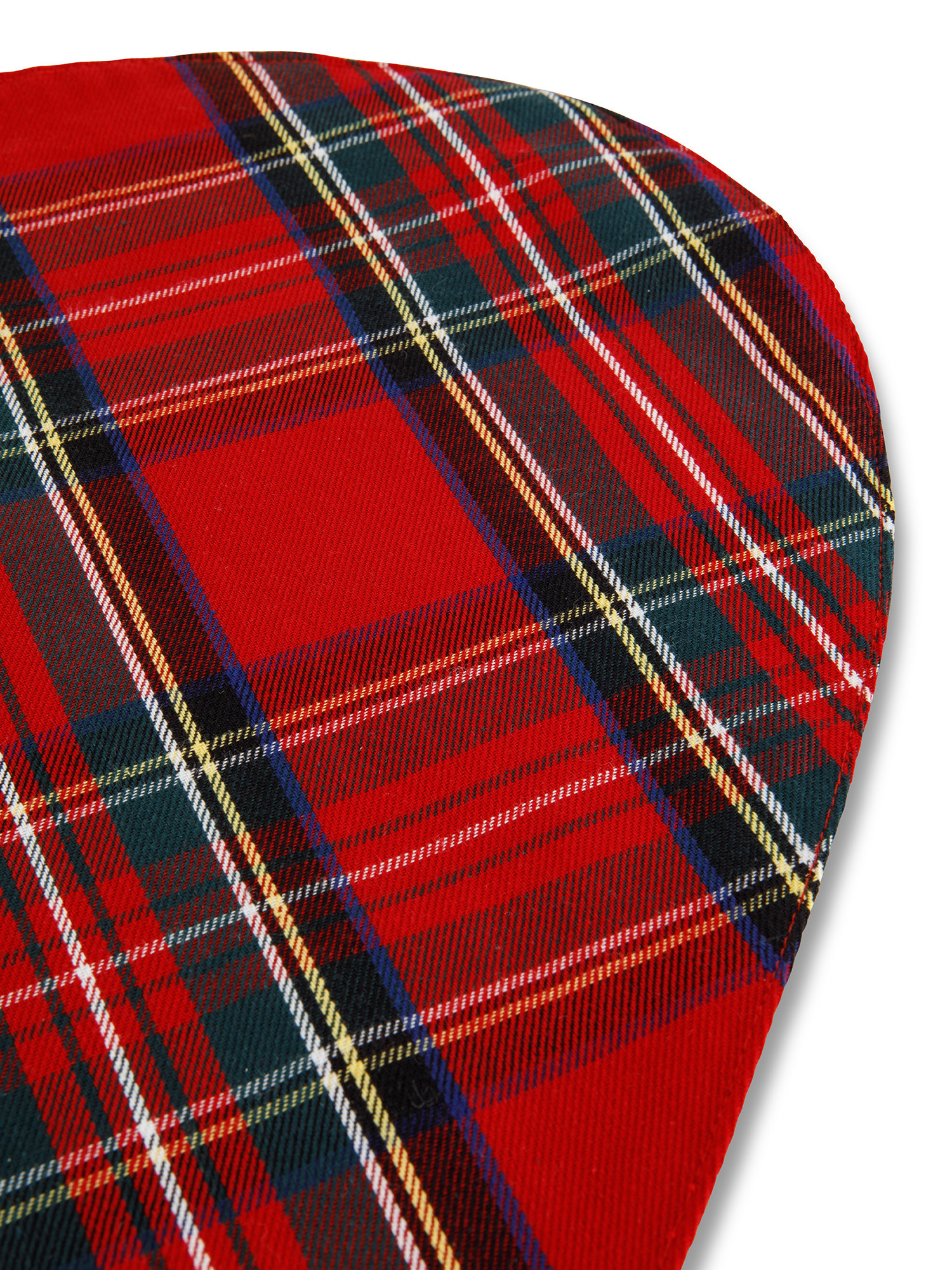 Tovaglietta Cuore Tartan in Twill di Puro Cotone, Rosso, large image number 1