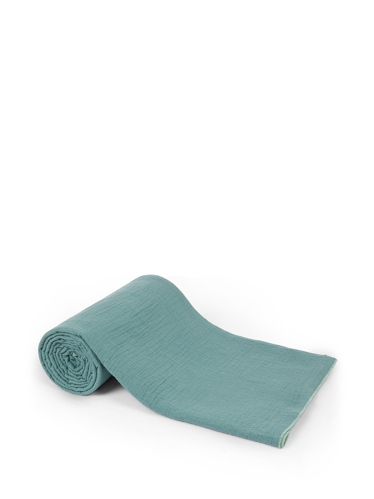 Solid color cotton gauze furnishing cloth, Teal, large image number 0