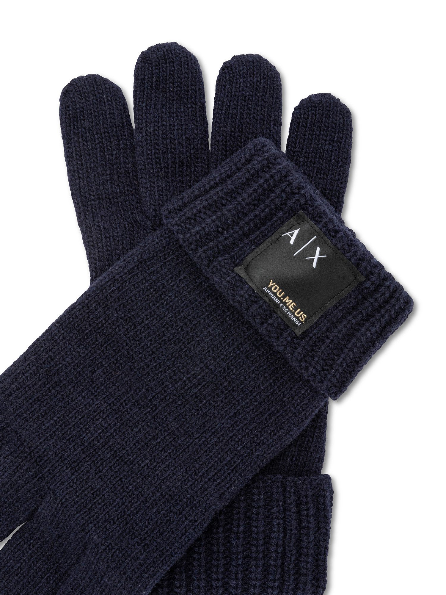 Armani Exchange - Gloves in recycled wool blend, Dark Blue, large image number 1