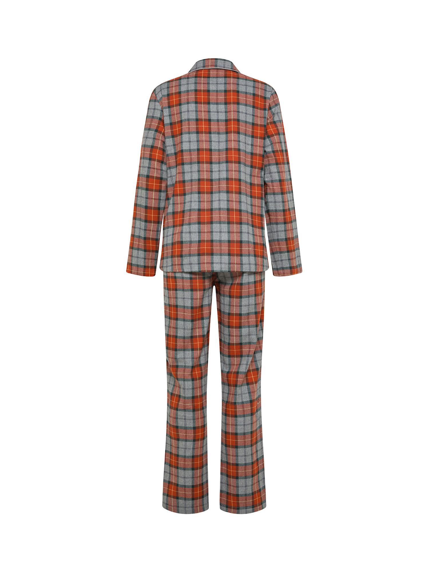 Pigiama in caldo cotone tartan, Grigio, large image number 1