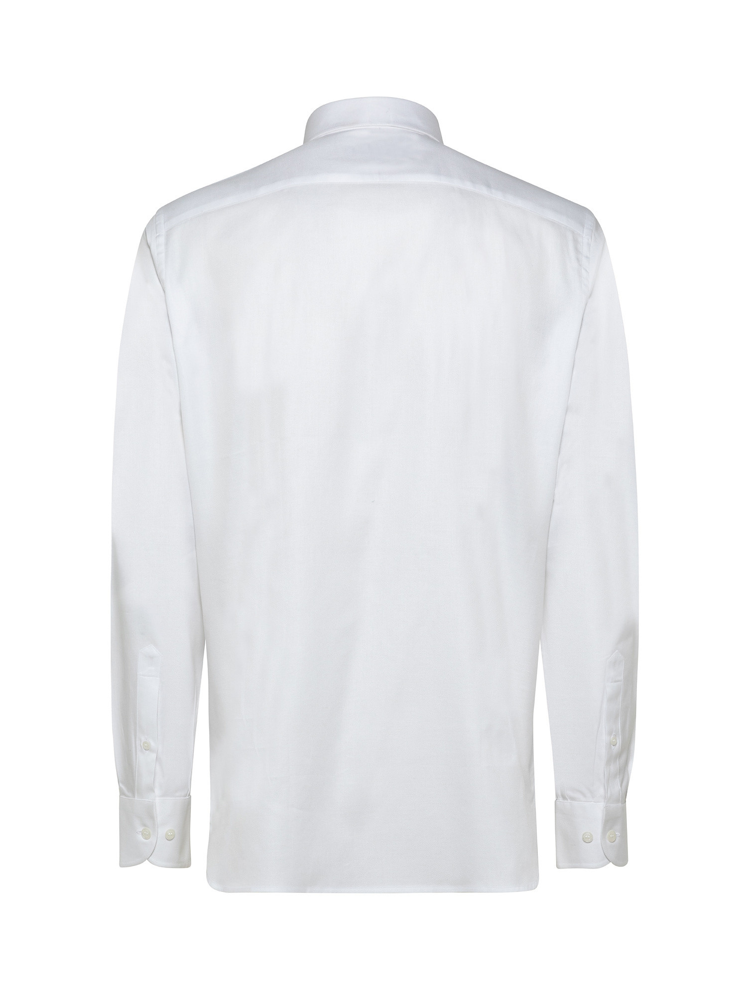 Camicia slim fit in twill di cotone, Bianco, large image number 1