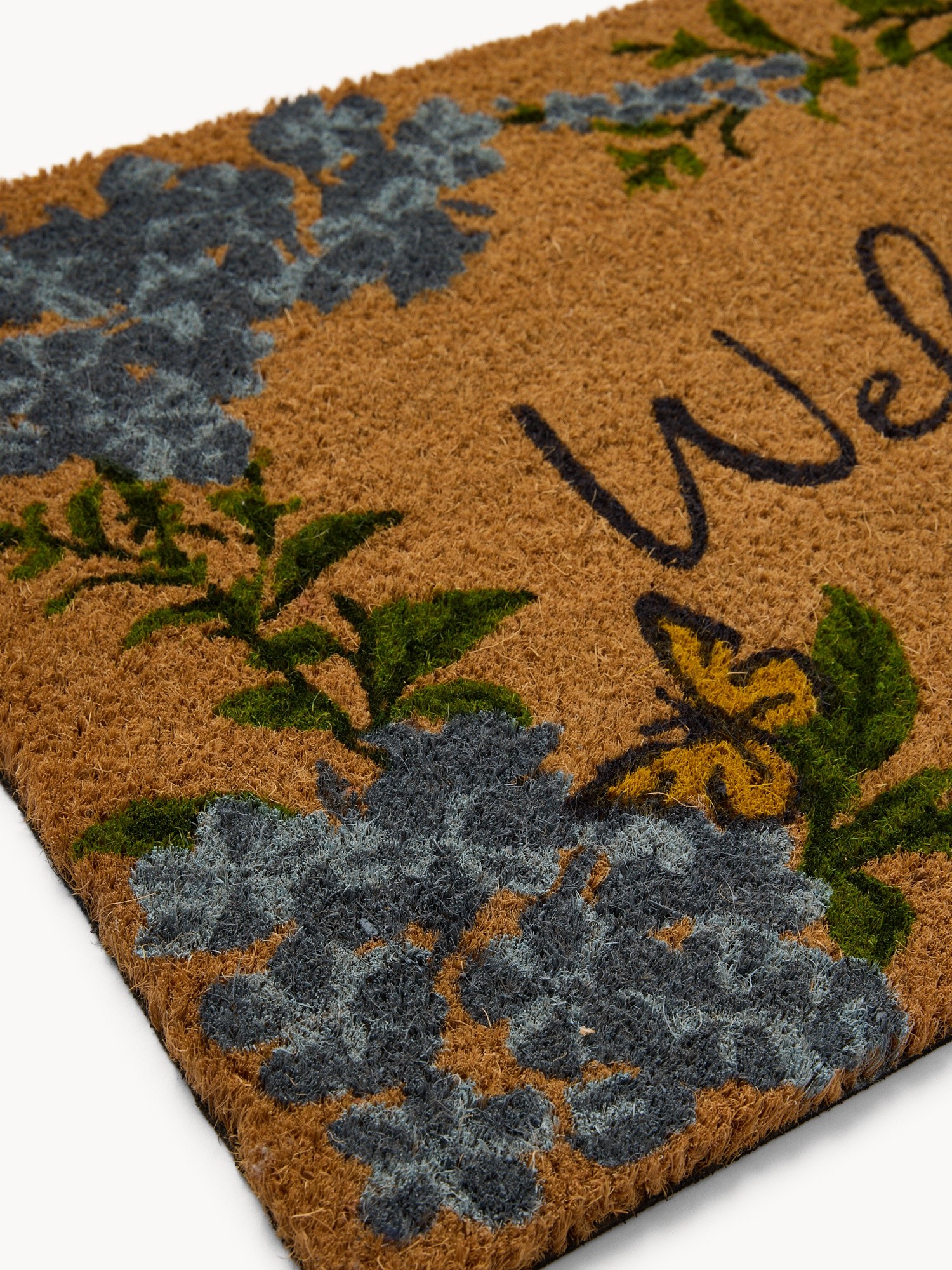 Doormat with flower print, Light Blue, large image number 0