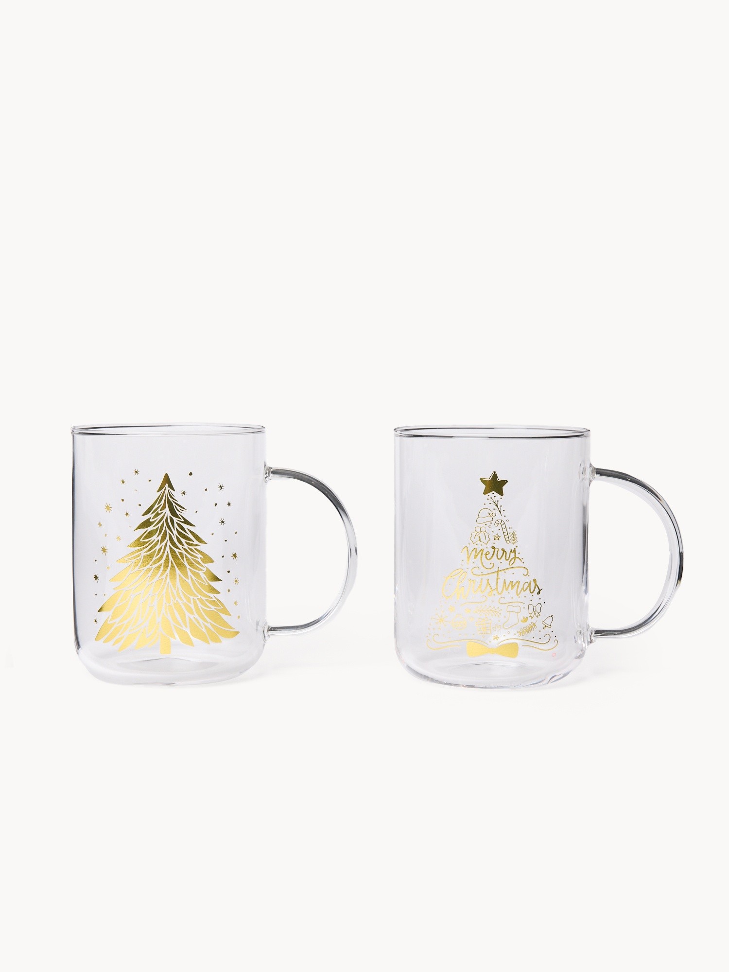 Borosilicate glass mug with a Christmas detail, Transparent, large image number 0