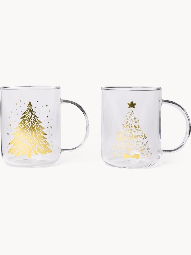 Borosilicate glass mug with a Christmas detail