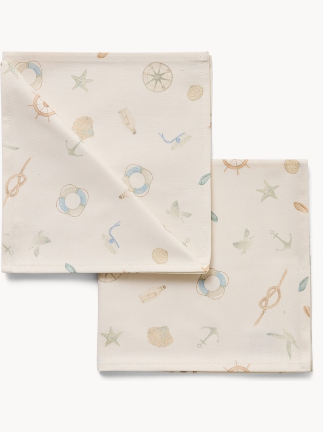 Set of 2 Faro cotton drill napkins by Tessiture Randi