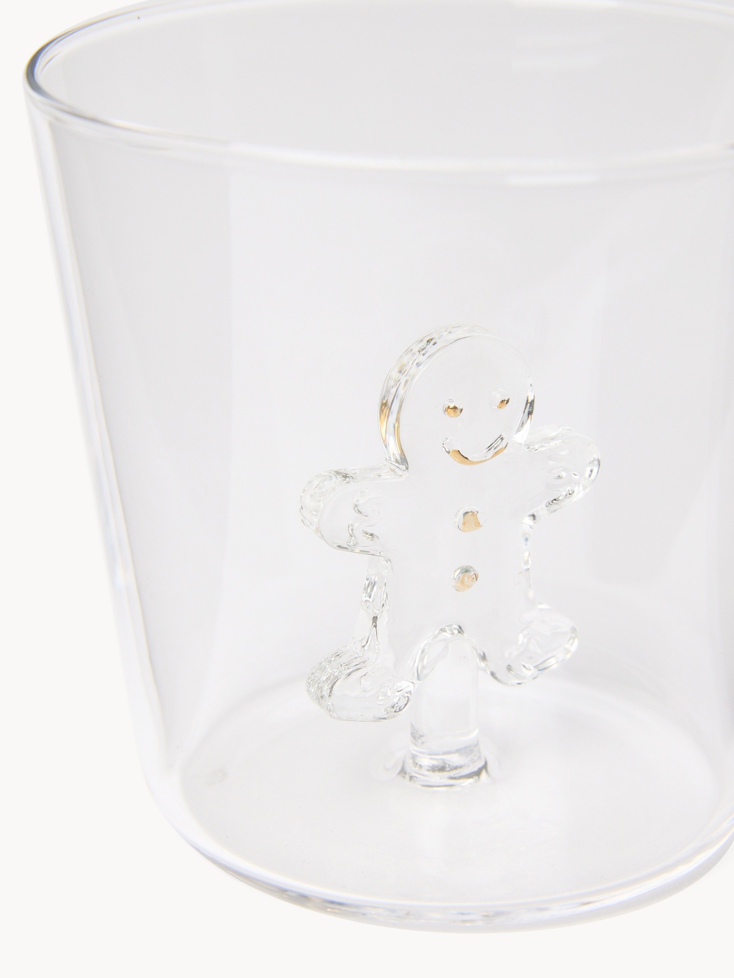 Bicchiere in vetro borosilicato dettaglio gingerbread, Trasparente, large image number 1