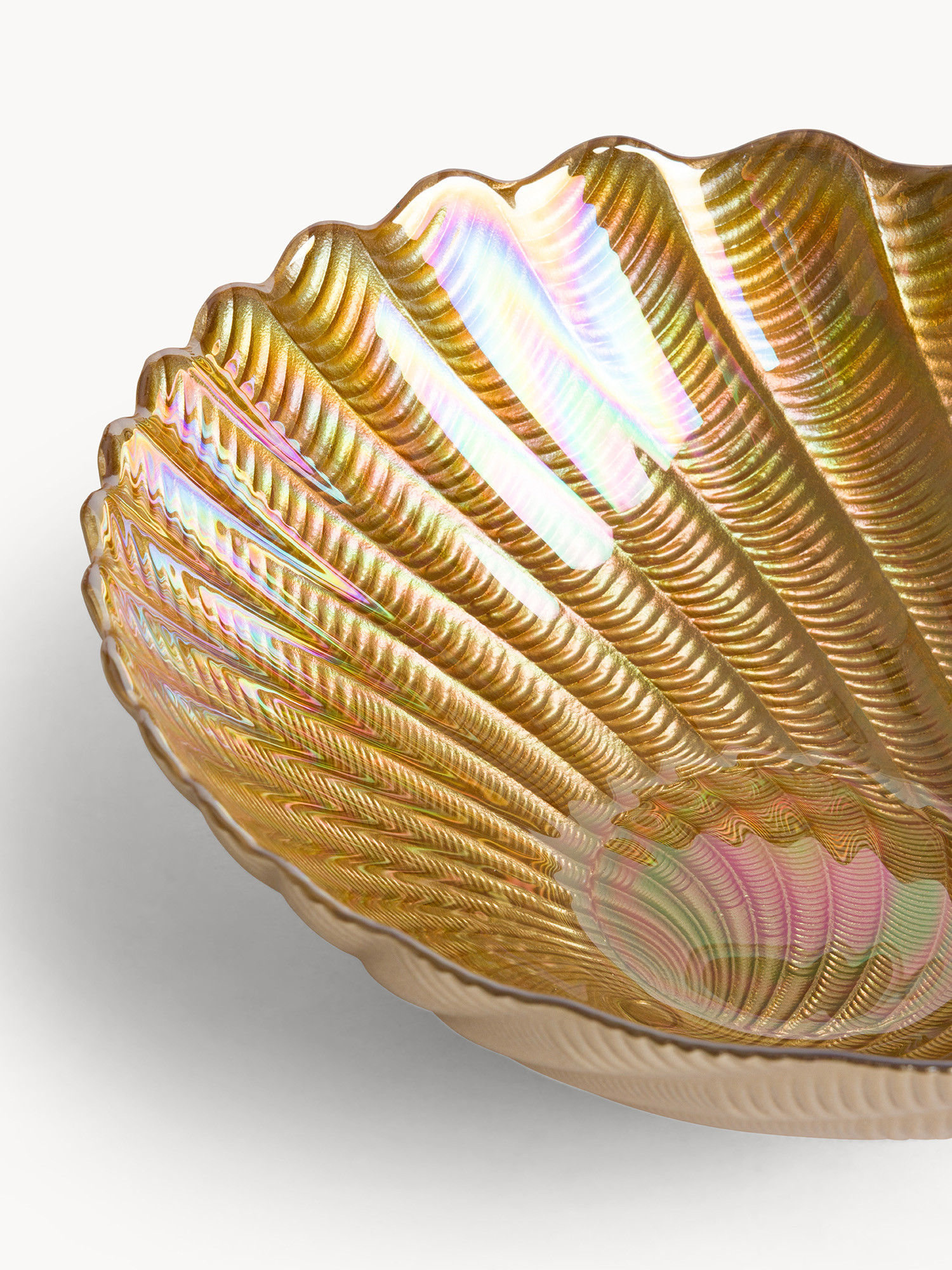 Pearl-effect glass bowl, Ocra Yellow, large image number 1