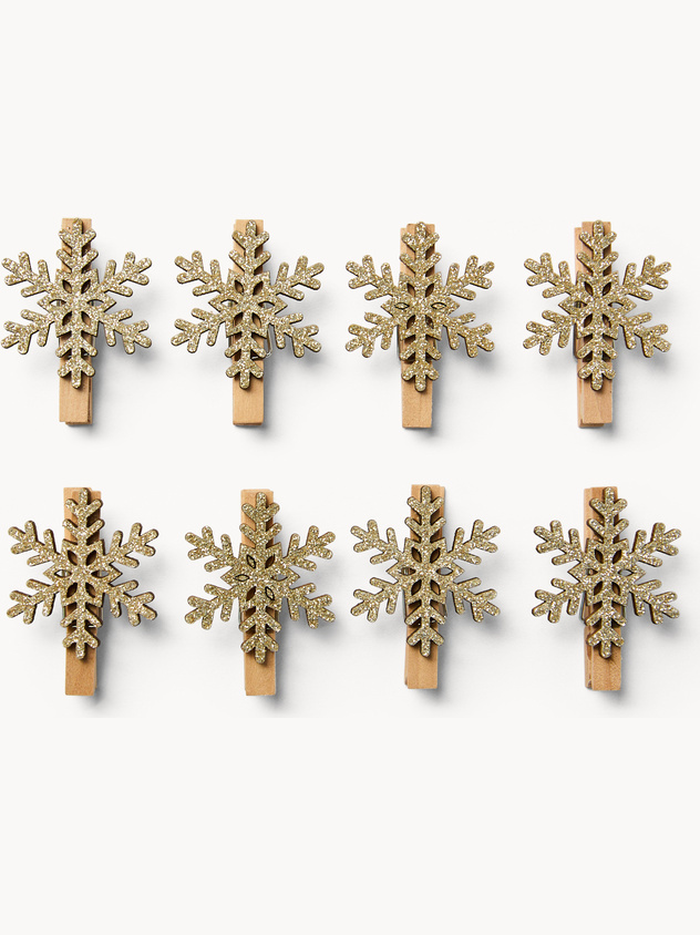 Set 6 clip chiudipacco a forma di fiocco di neve