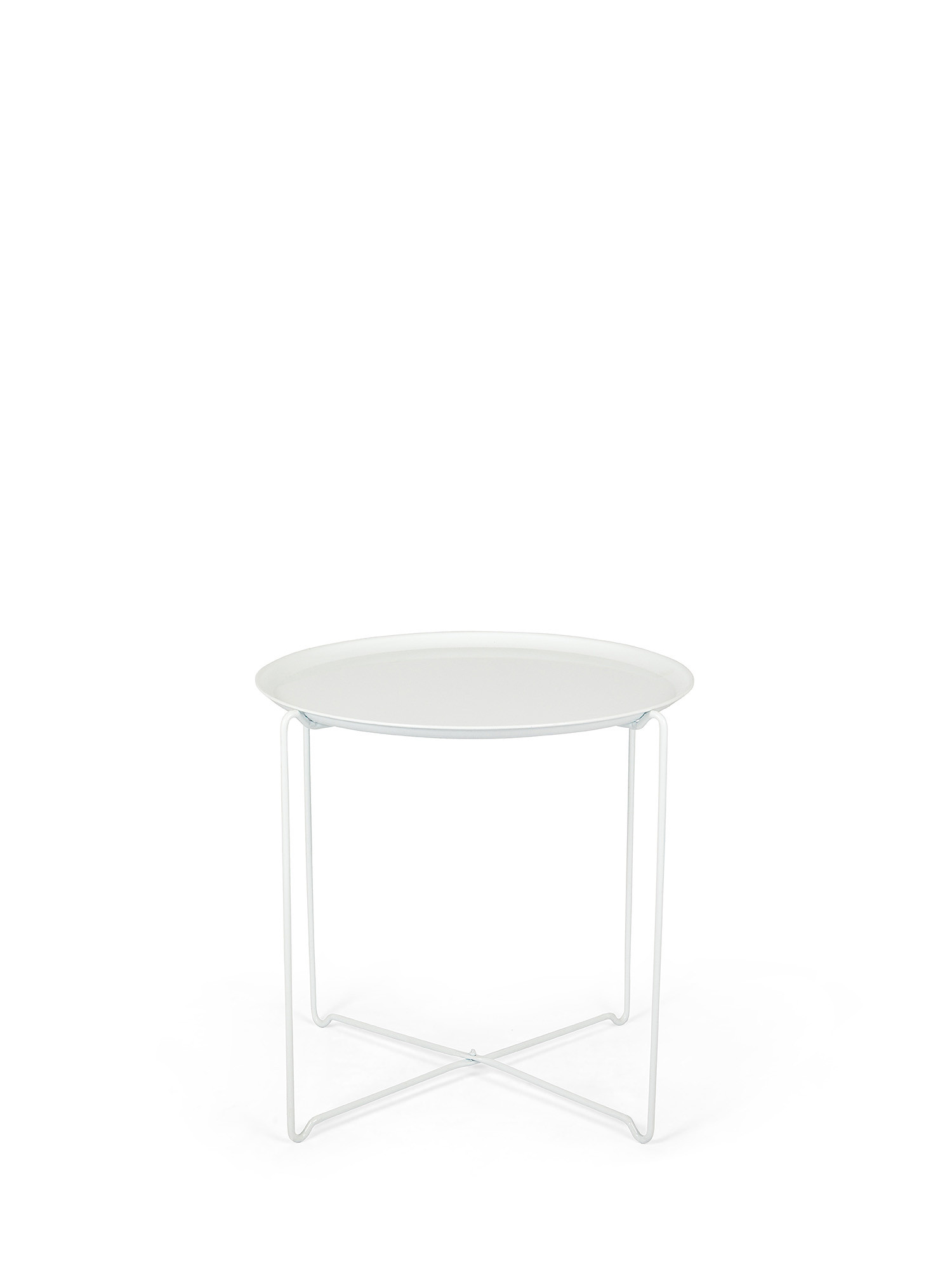 Tavolino da esterno in ferro Vassoio, Bianco, large image number 0