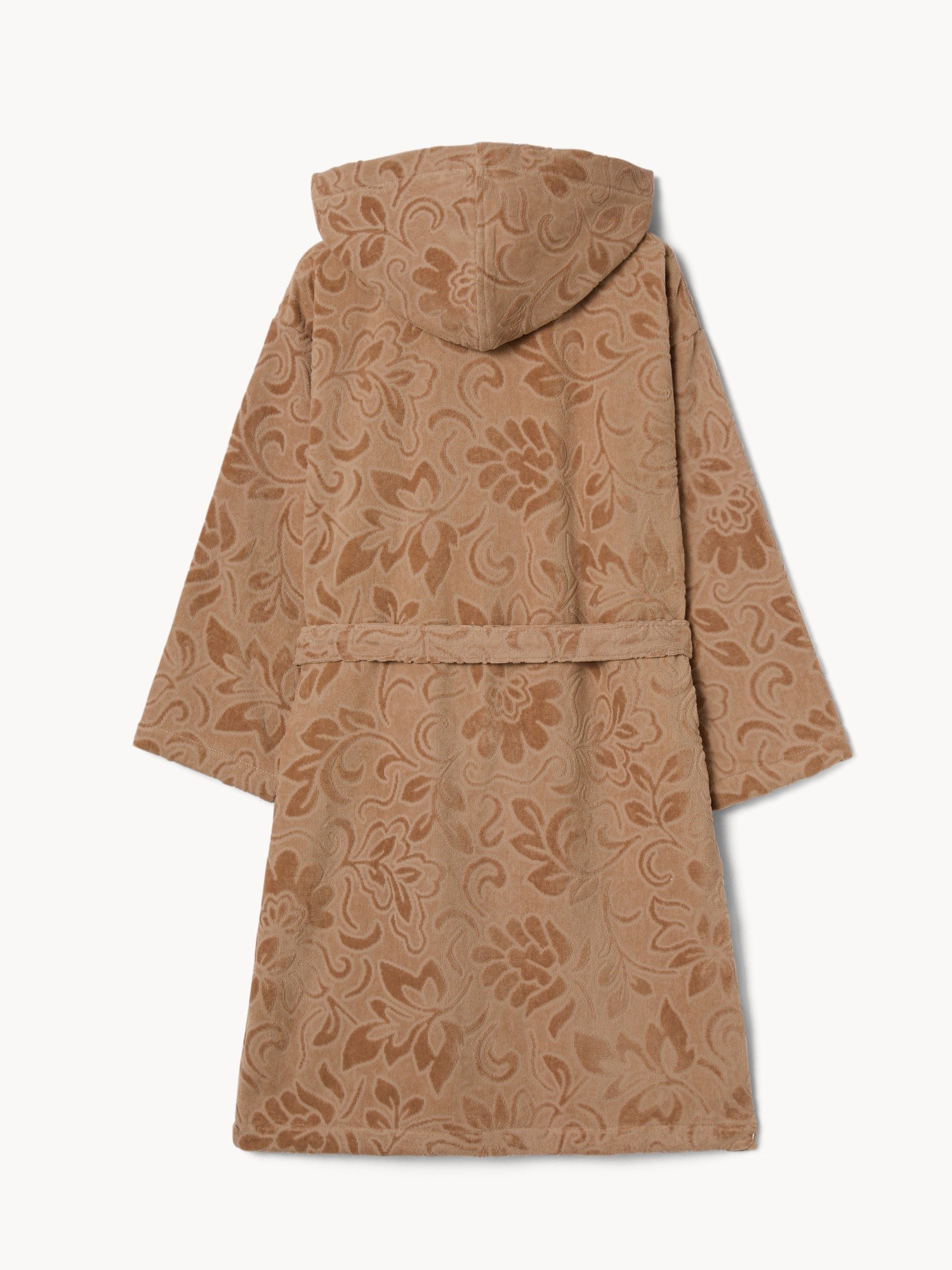 Accappatoio con fantasia damascata in puro cotone velour - Prezzo di lancio, Beige, large image number 1