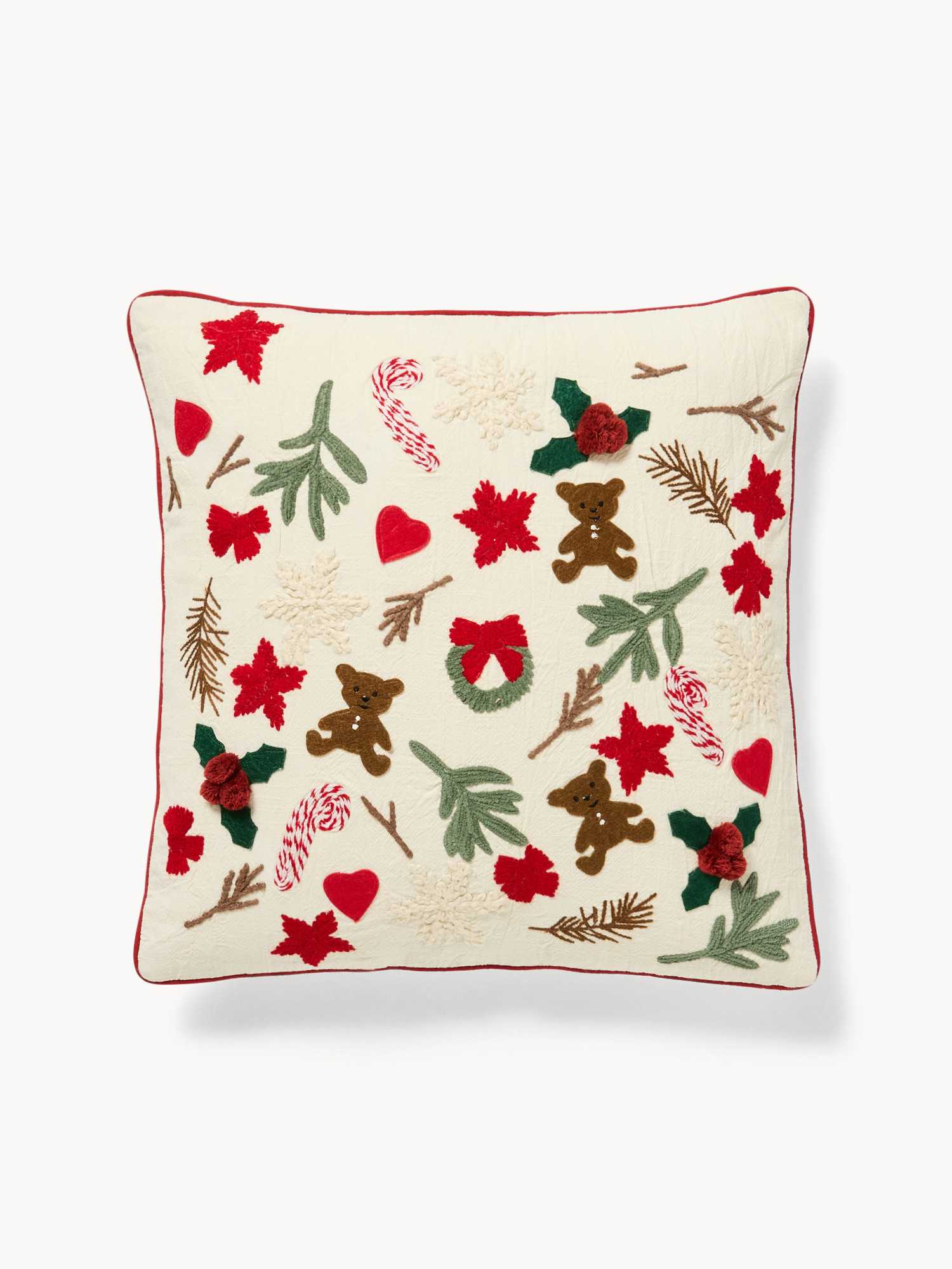Cuscino 45x45 ricami natalizi, Multicolor, large image number 0