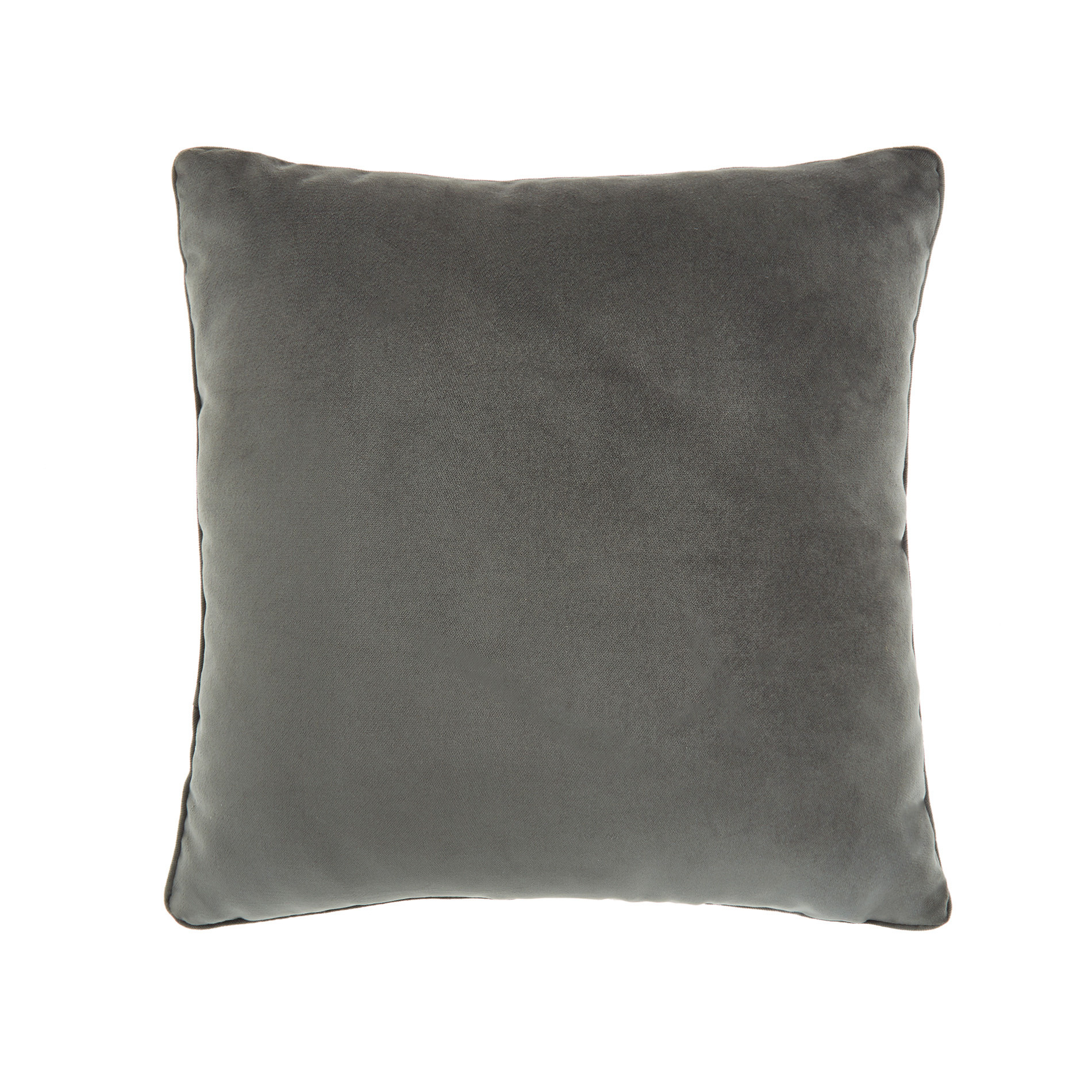 Solid color velvet cushion, Dark Grey, large image number 0