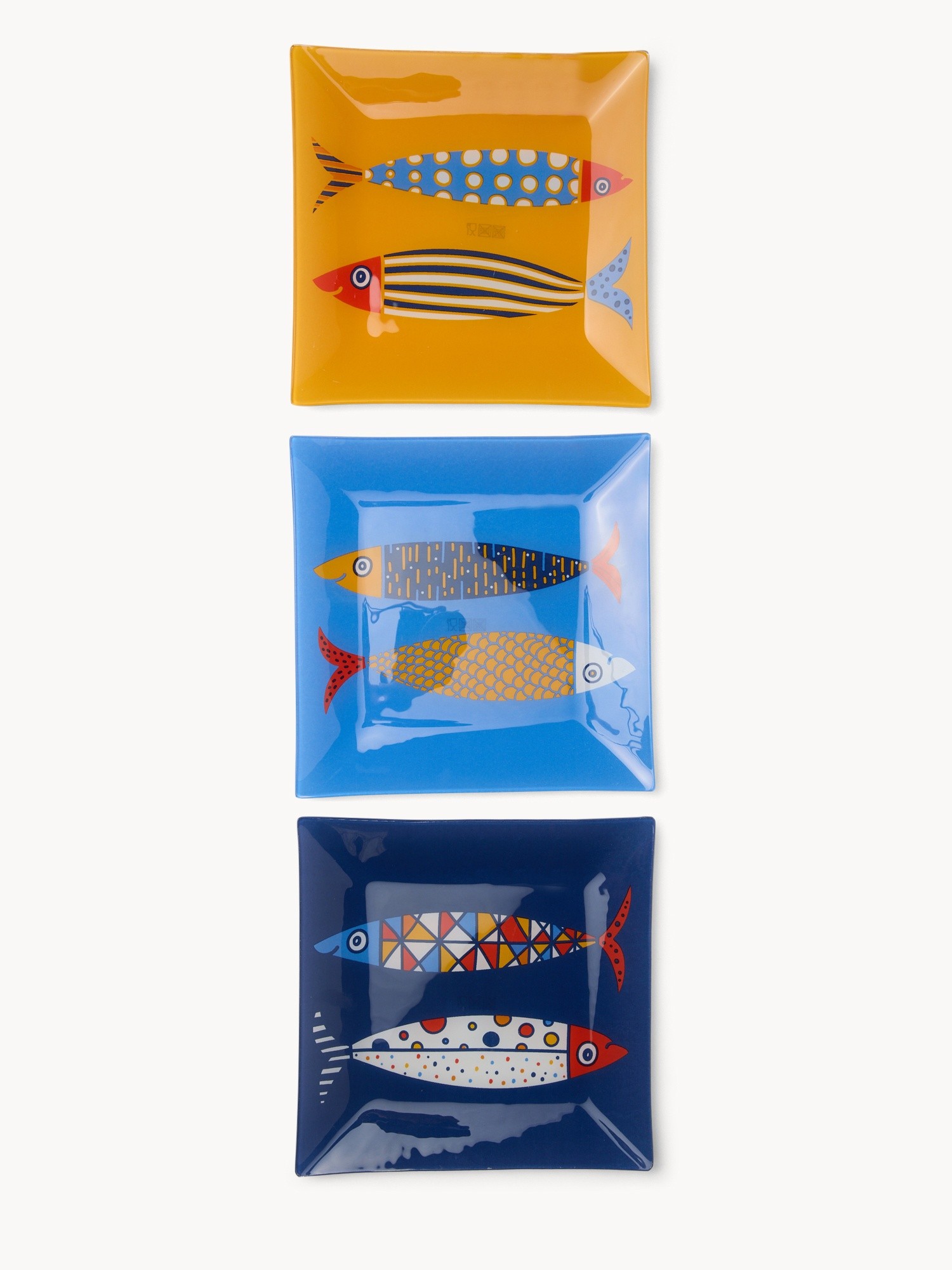 Glass plate with fish decoration - Introductory price, Multicolor, large image number 0