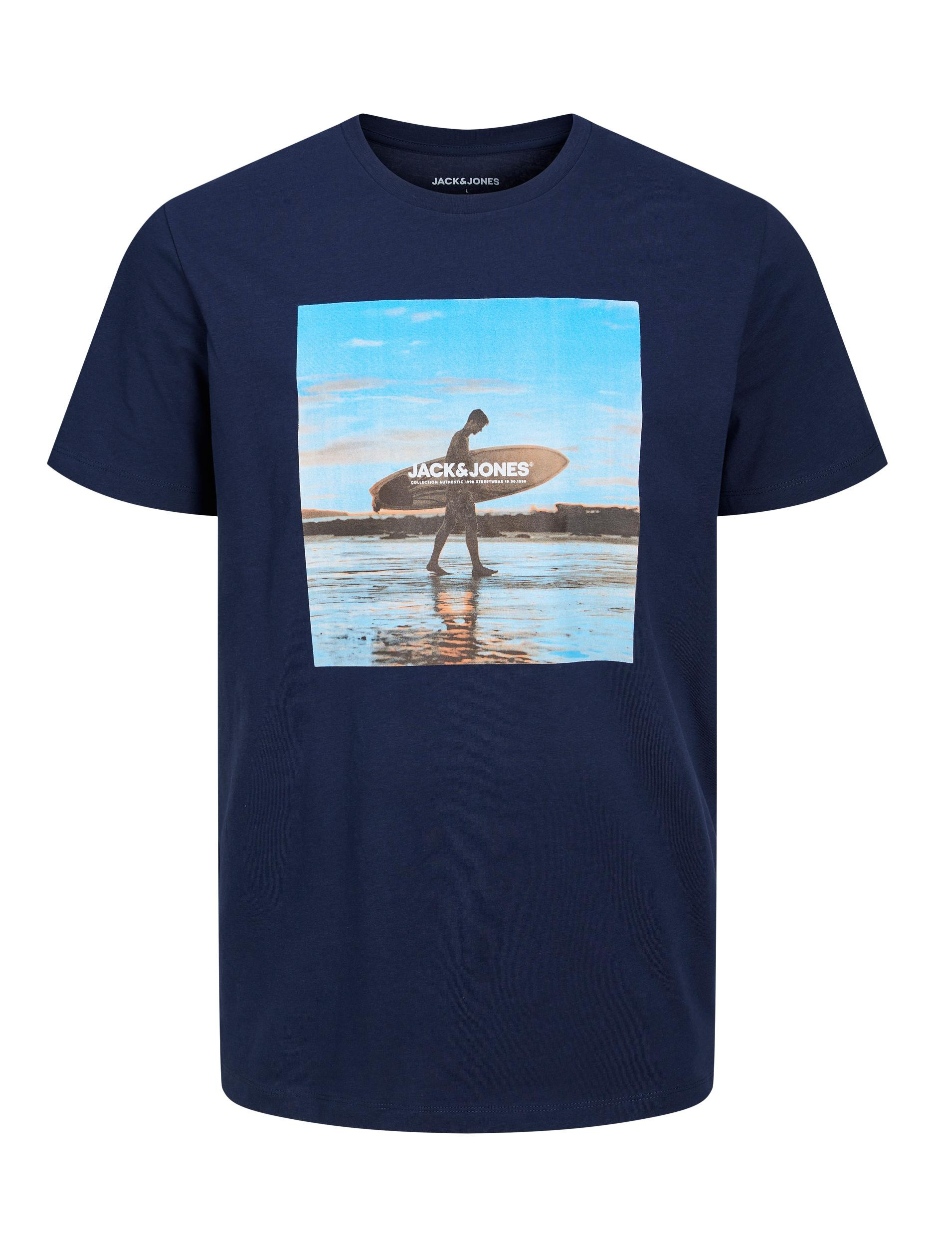 Jack & Jones - Printed cotton T-shirt, Dark Blue, large image number 0