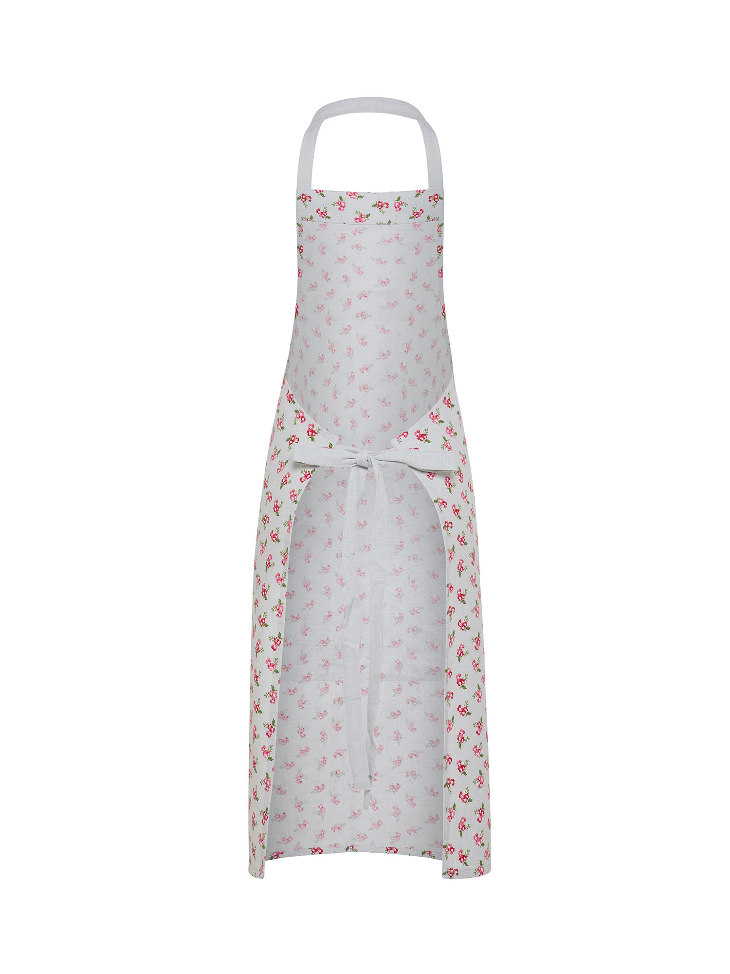100% cotton kitchen apron with small flowers pattern, Pink, large image number 1