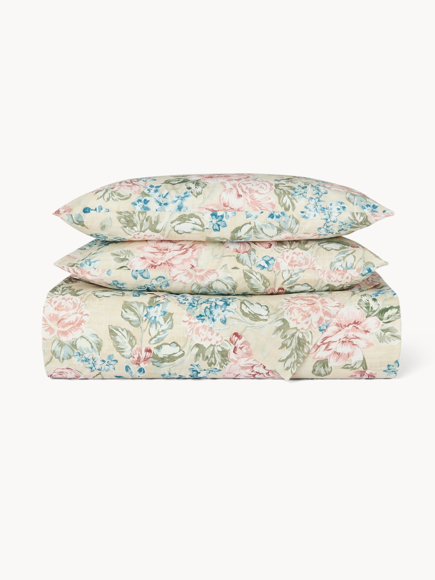 Pure Cotton Sheet Set with Floral Pattern - Discounted Price, Beige, large image number 0