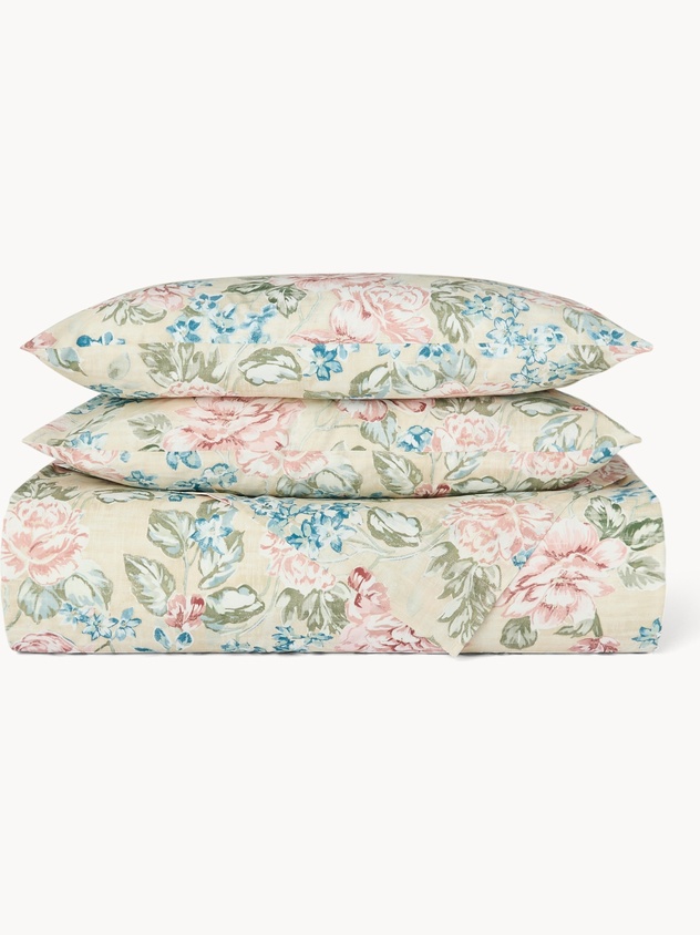 Parure lenzuolo in puro cotone fantasia floreale - Prezzo di lancio