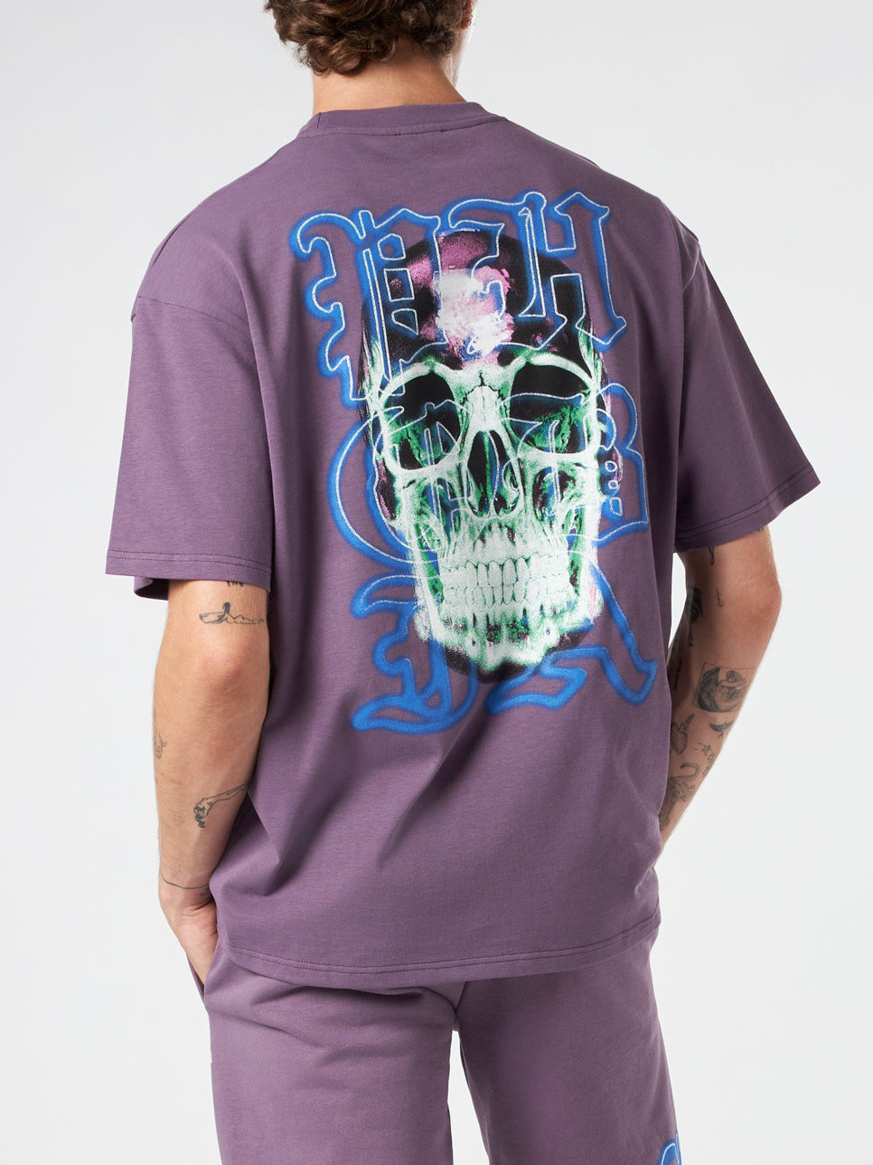 Phobia - Cotton T-shirt with print, Purple, large image number 2