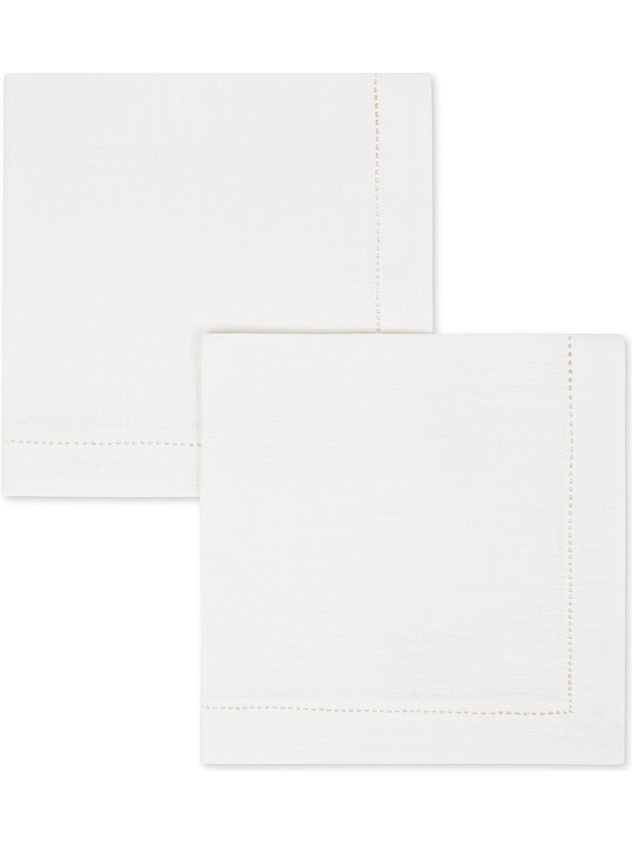 Set of 2 pure linen napkins with ajour hem