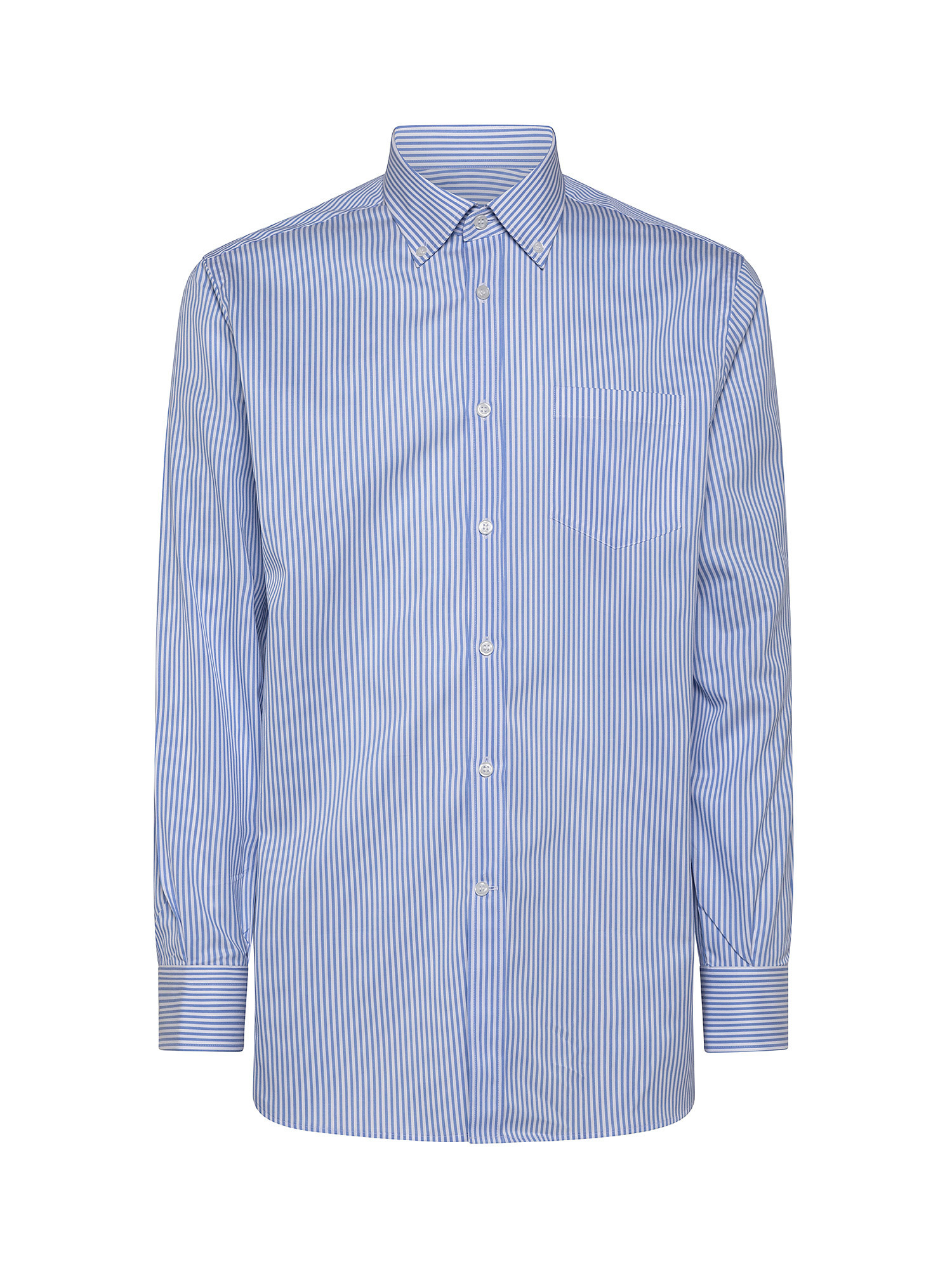 Regular fit cotton poplin shirt, Light Blue, large image number 0