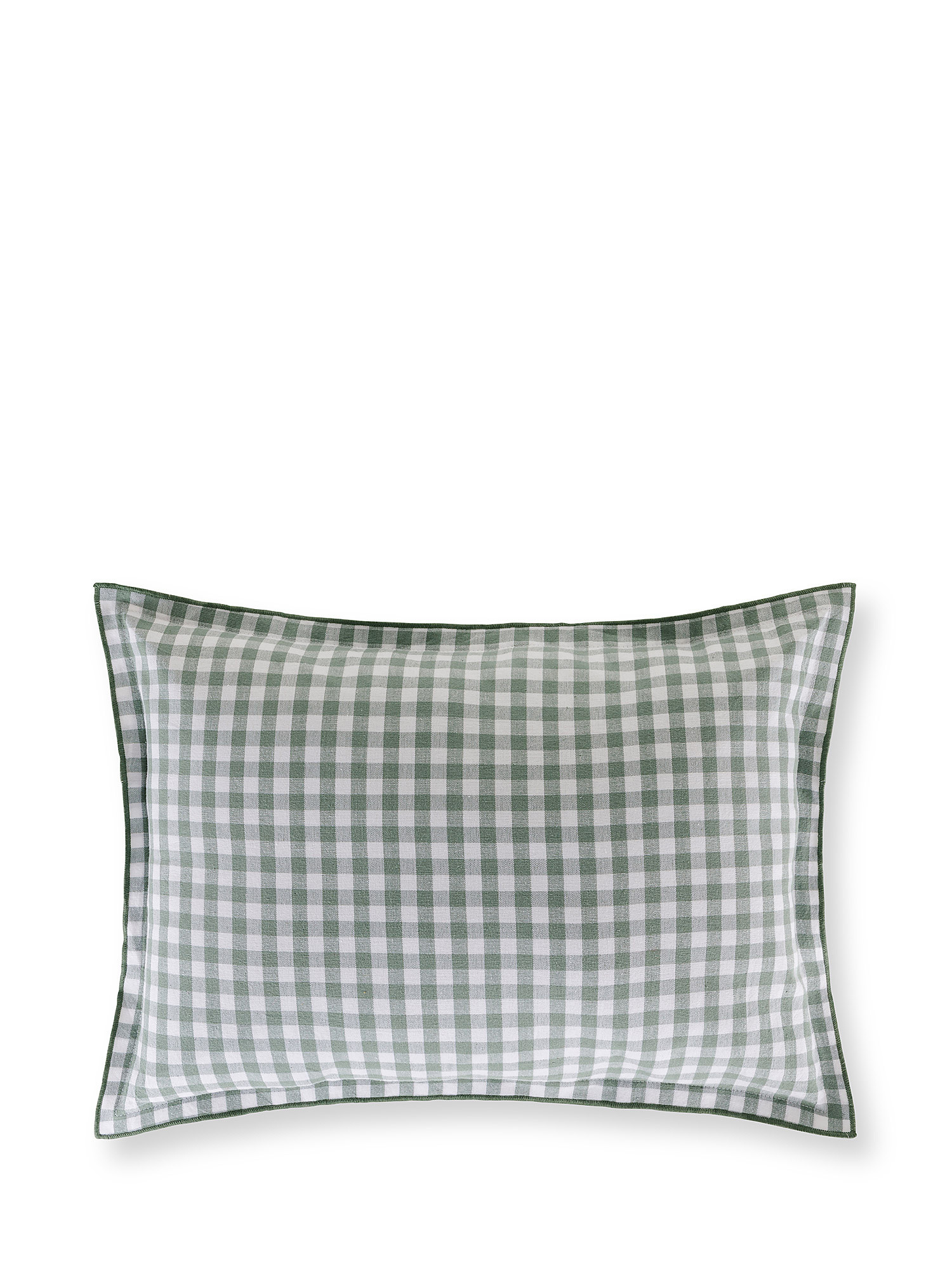 Washed cotton cushion with checks 35x50cm, Light Blue, large image number 0