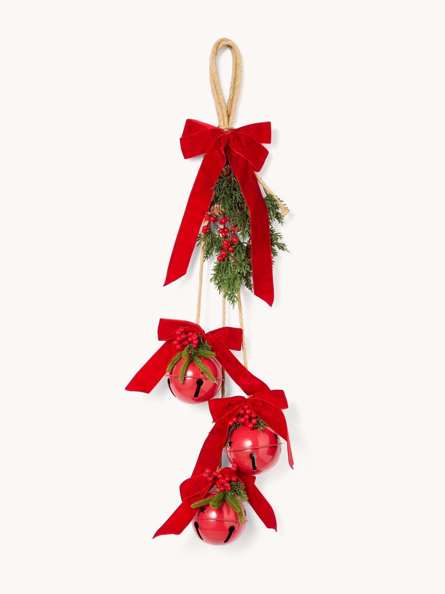 Hanging decoration with bells, Red, large image number 0