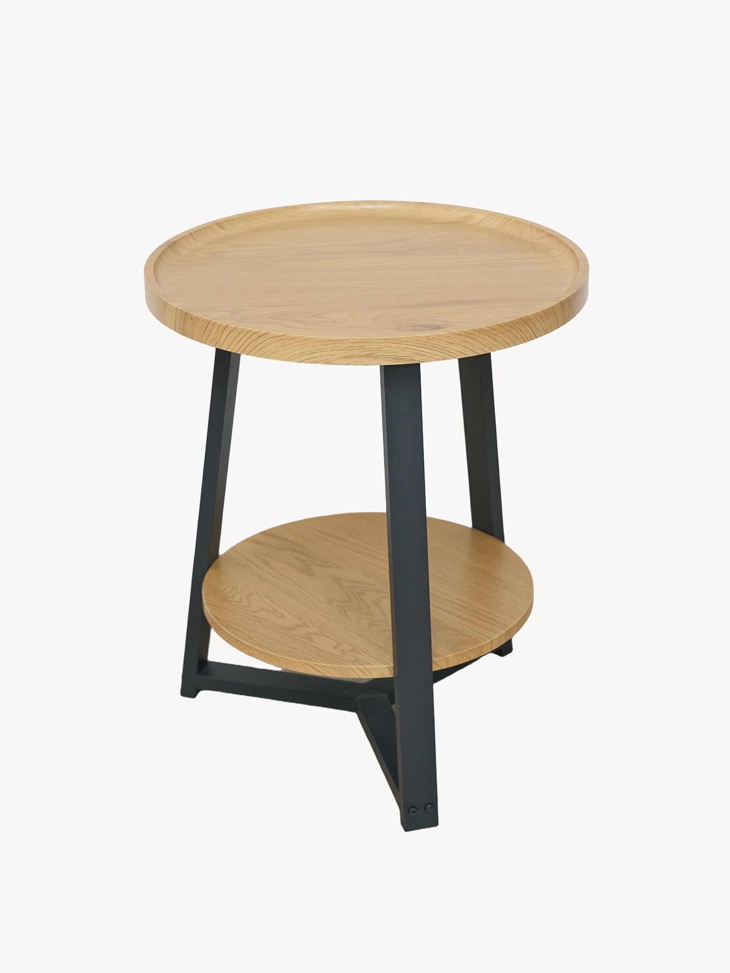 Nordic coffee table with two shelves, Natural, large image number 1