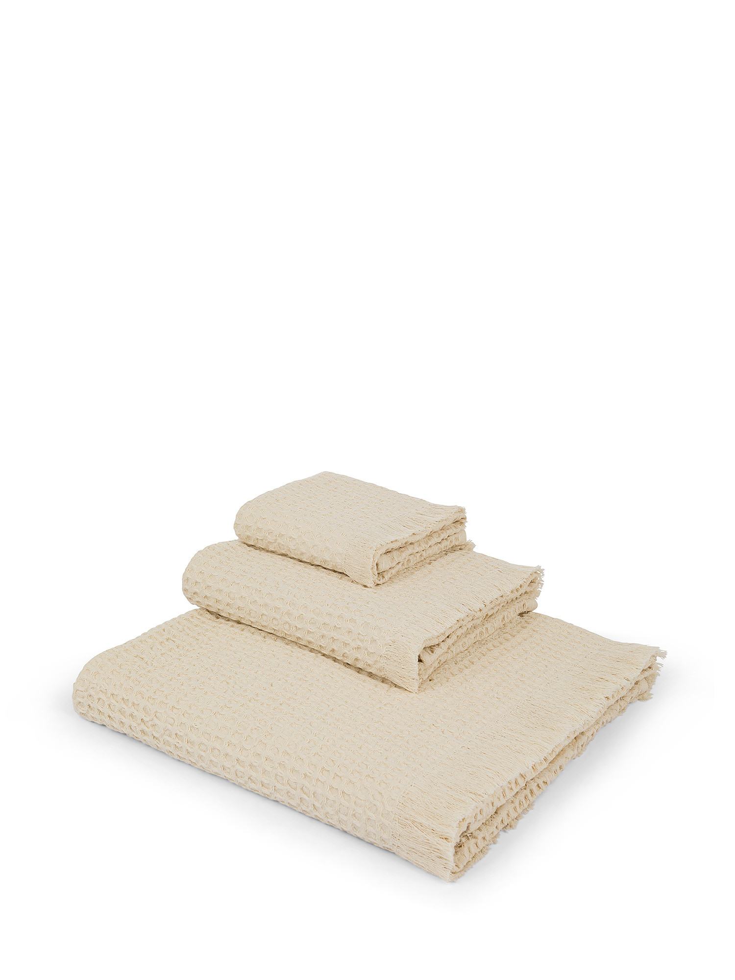 Thermae honeycomb cotton towel, Beige, large image number 0