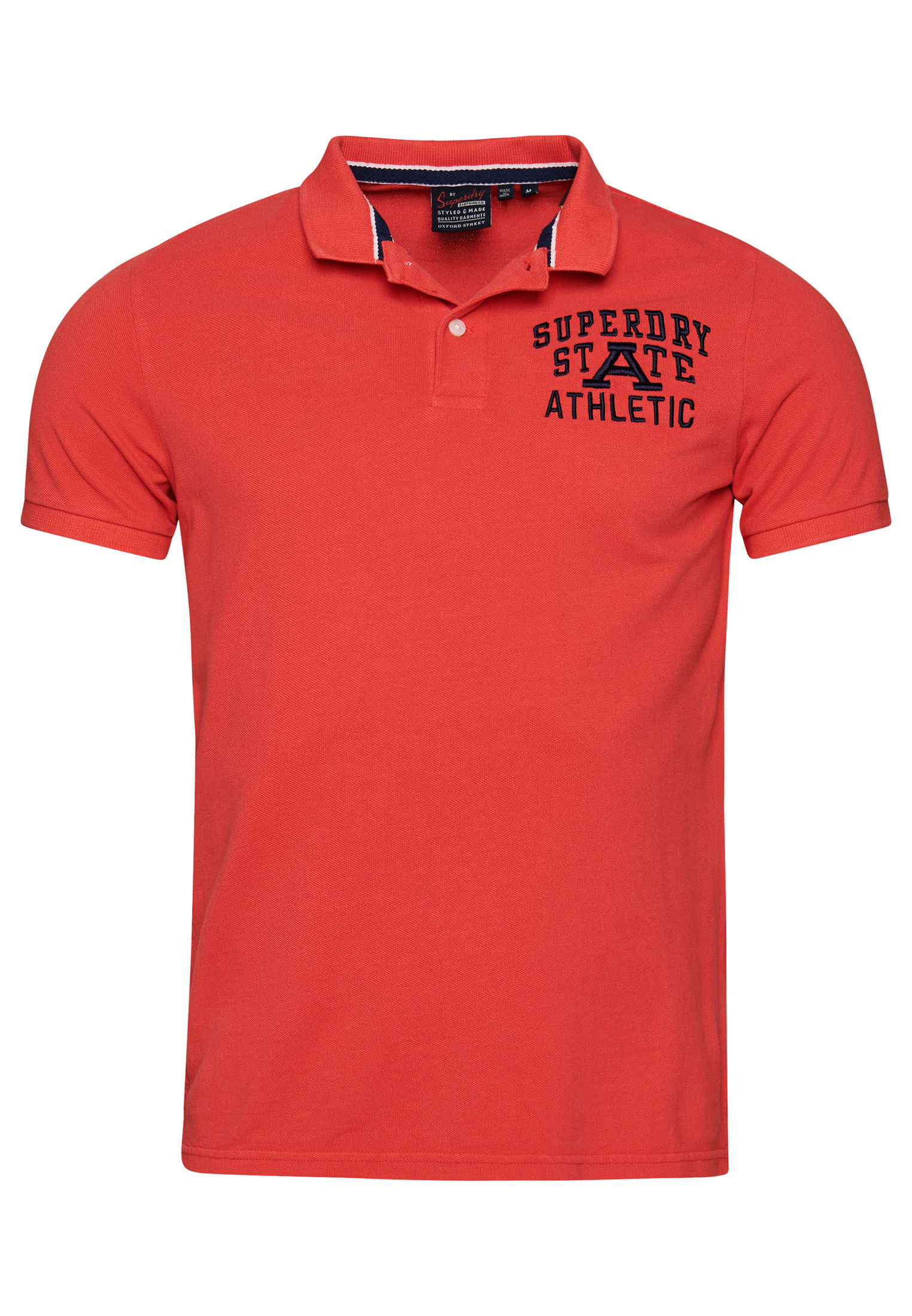 Superdry - Cotton piqué polo shirt with logo, Red, large image number 0