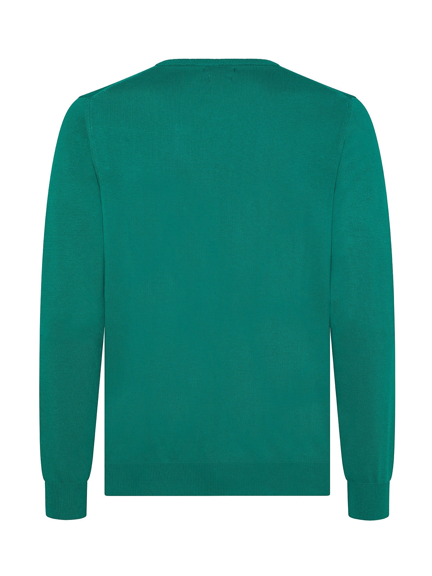 Luca D'Altieri - Crew neck sweater in extrafine pure cotton, Green, large image number 1