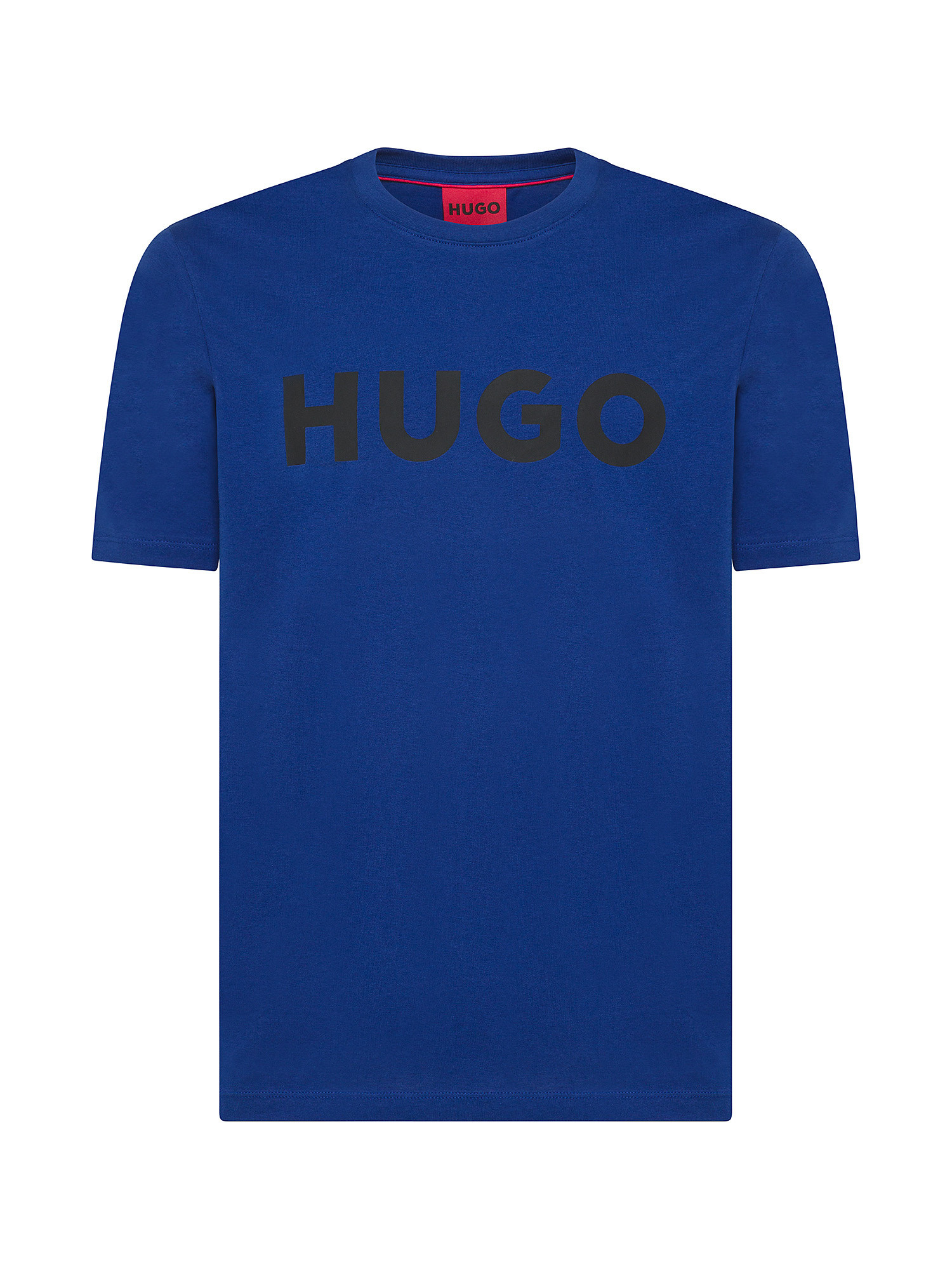 Hugo - T-shirt con logo in cotone, Blu royal, large image number 0