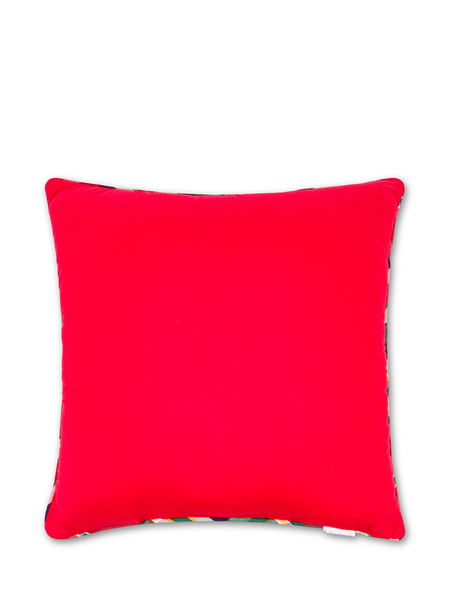 Cotton flannelette tartan cushion, Green, large image number 1