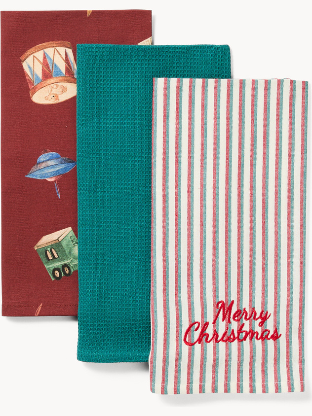 Scatola regalo con set di 3 strofinacci