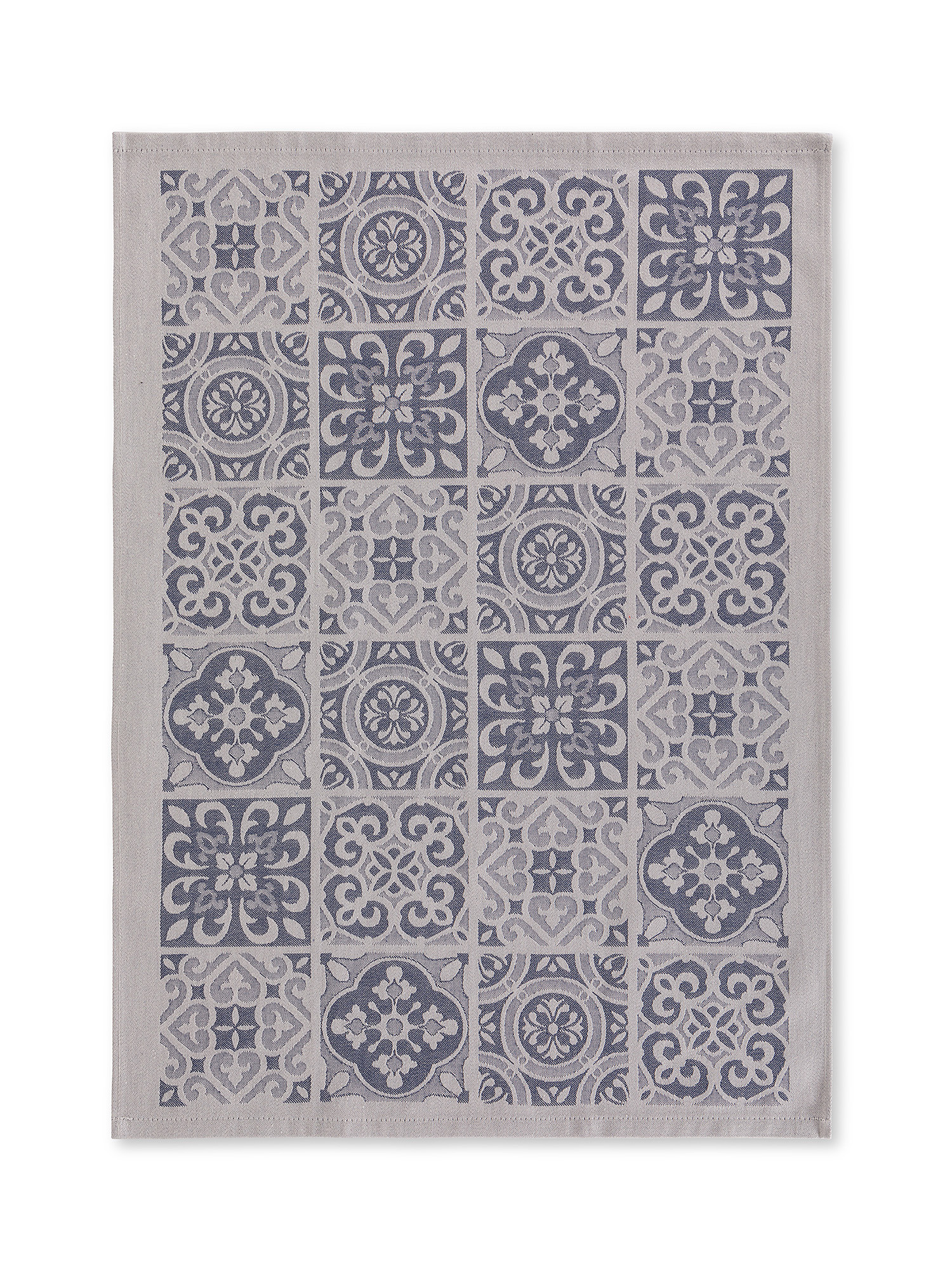 Set of 2 tea towels in pure cotton with majolica detail, Light Blue, large image number 2