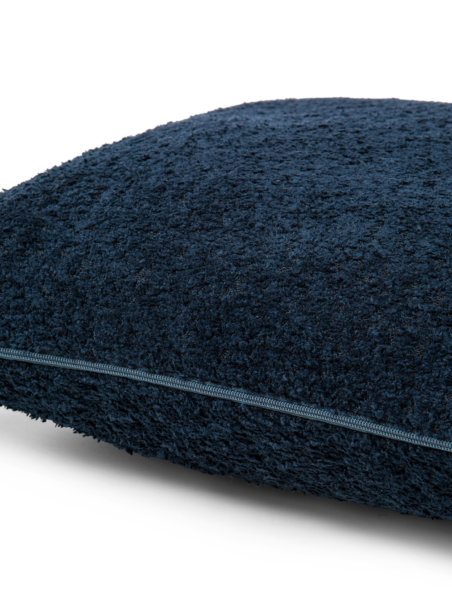 Solid color Bouclè fabric cushion 43X43cm, Royal Blue, large image number 2