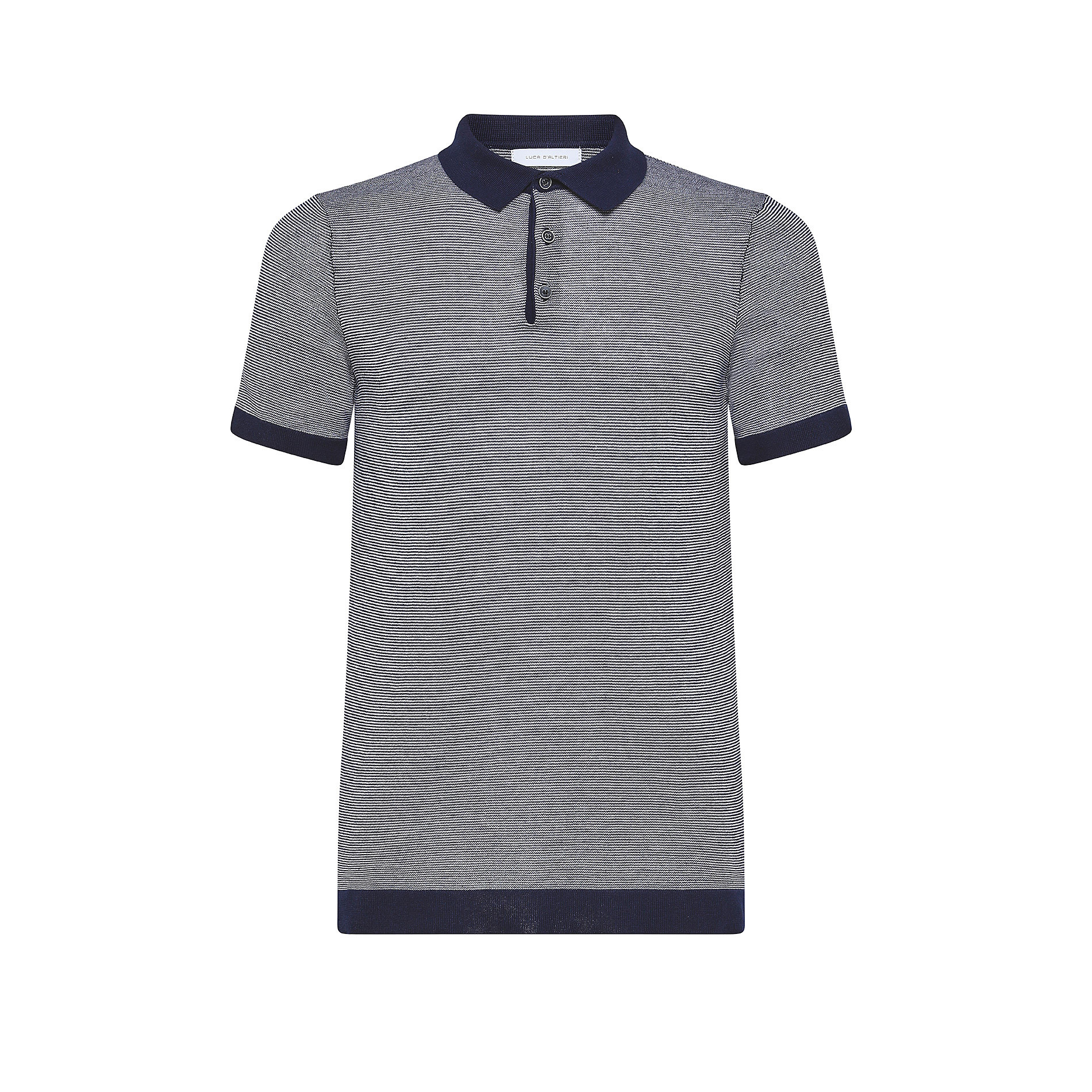 Luca Dà¢â‚¬â„¢Altieri 100% cotton polo shirt with contrasting edging, Blue, large image number 0