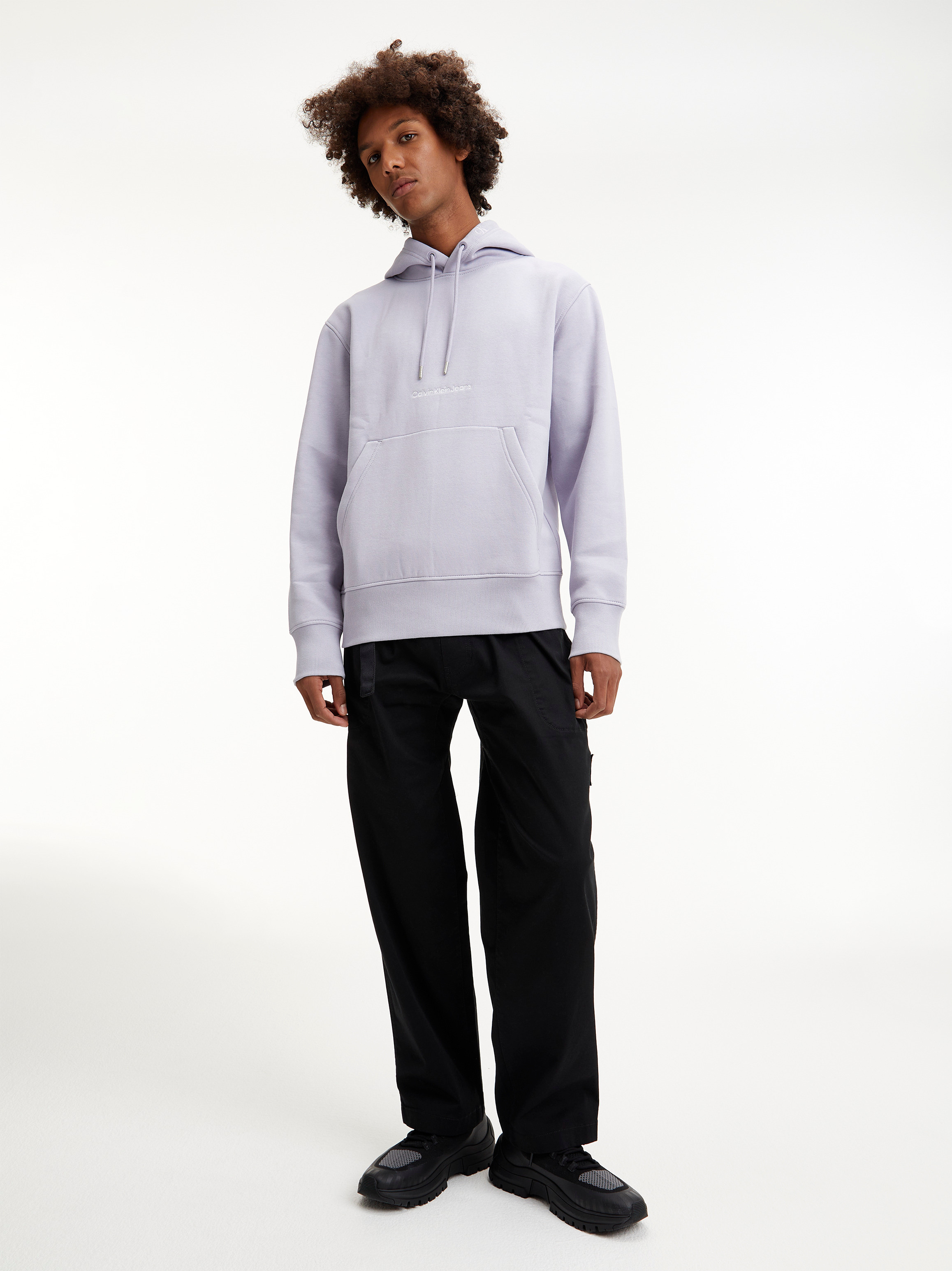 Calvin Klein Jeans -Felpa con cappuccio con logo, Viola lilla, large image number 2