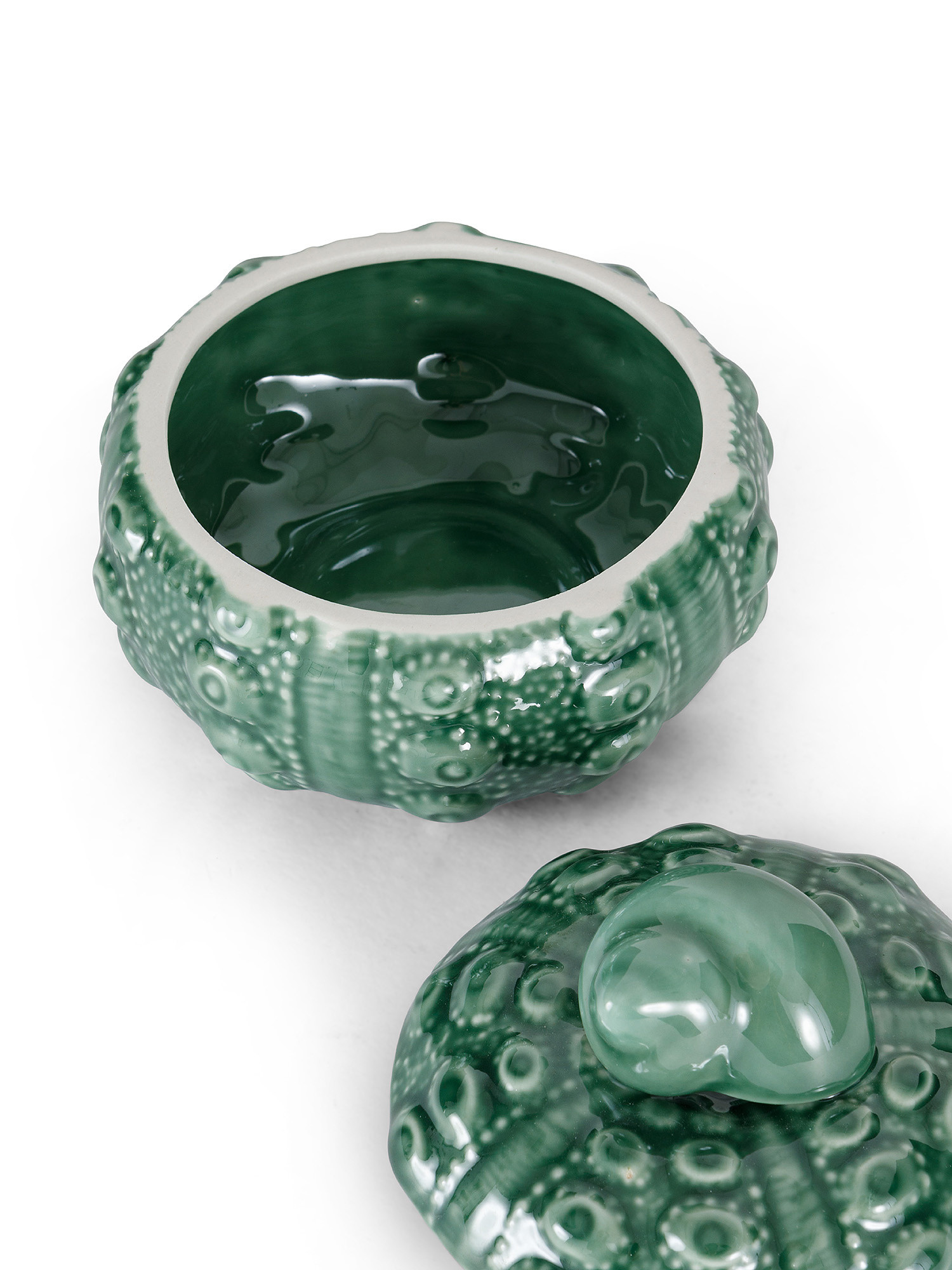 Porcelain shell jar, Teal, large image number 1
