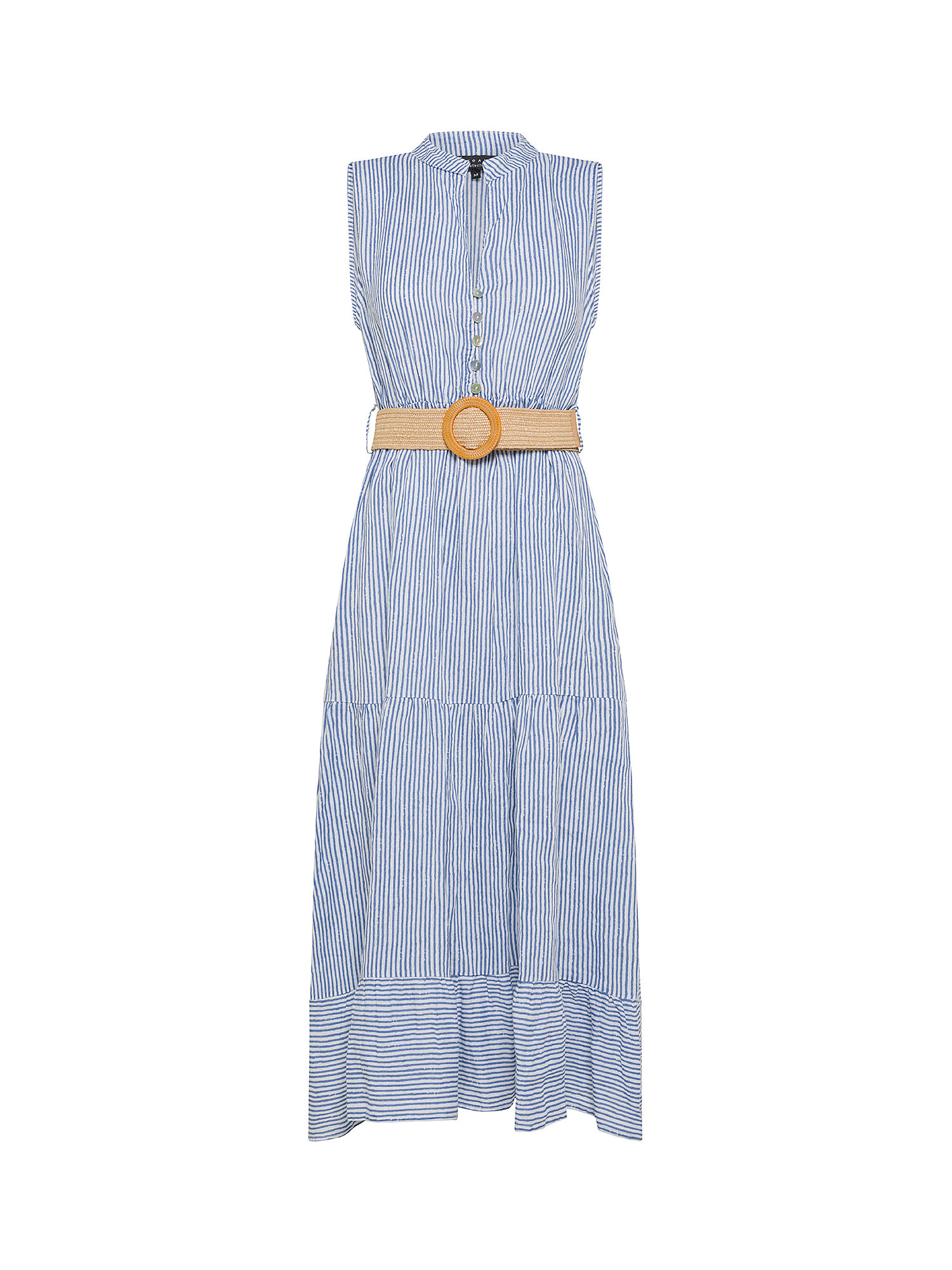 Koan - Long striped linen dress, Light Blue, large image number 0