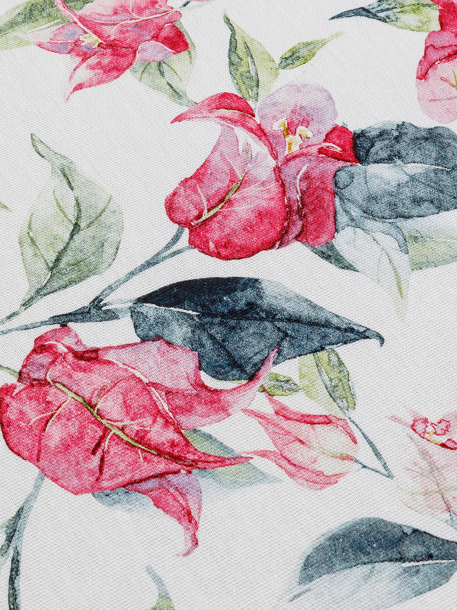 Tovaglia rotonda puro cotone stampa floreale, Rosa chiaro, large image number 1