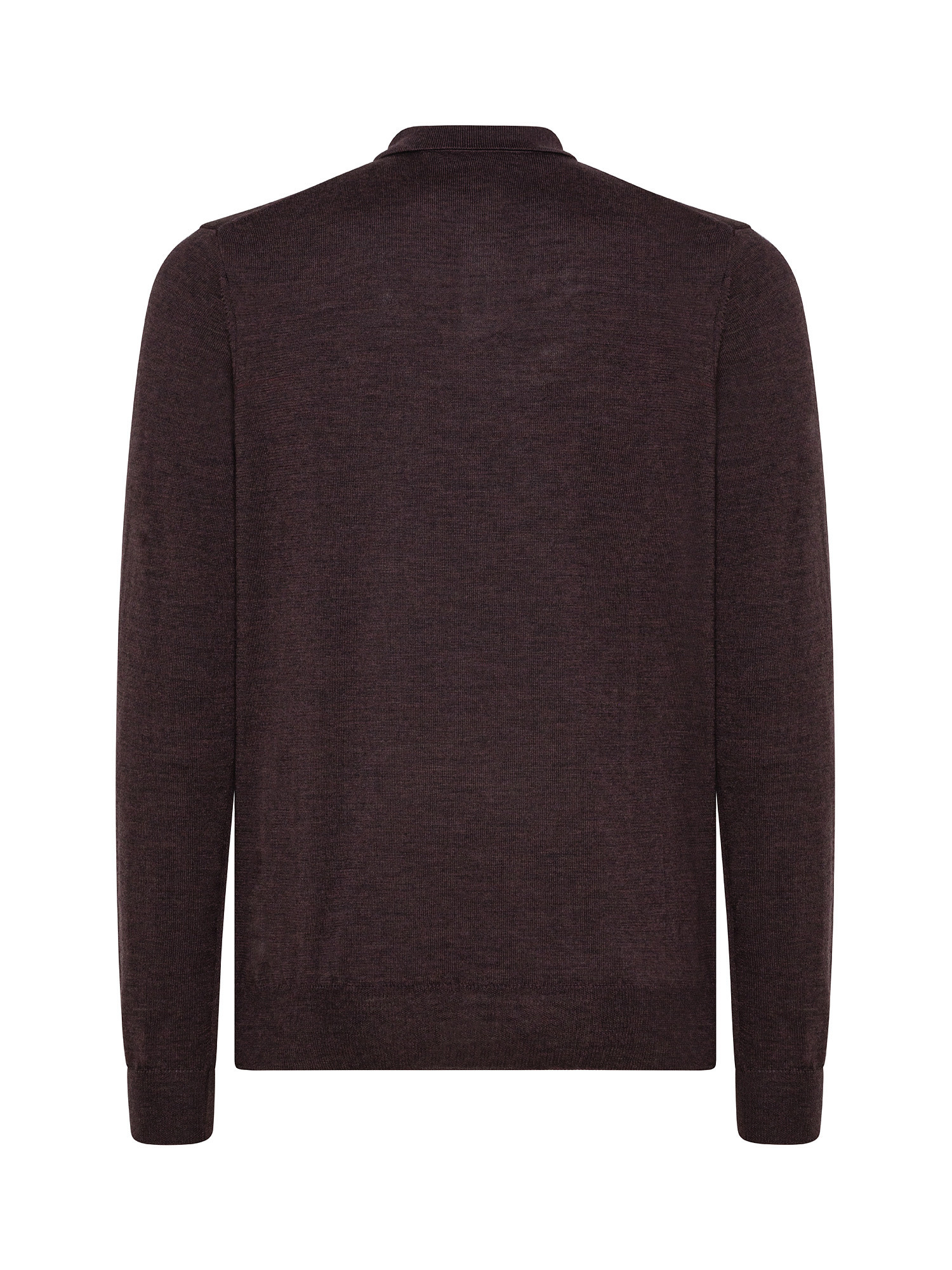 Merino wool polo shirt, Brown, large image number 1