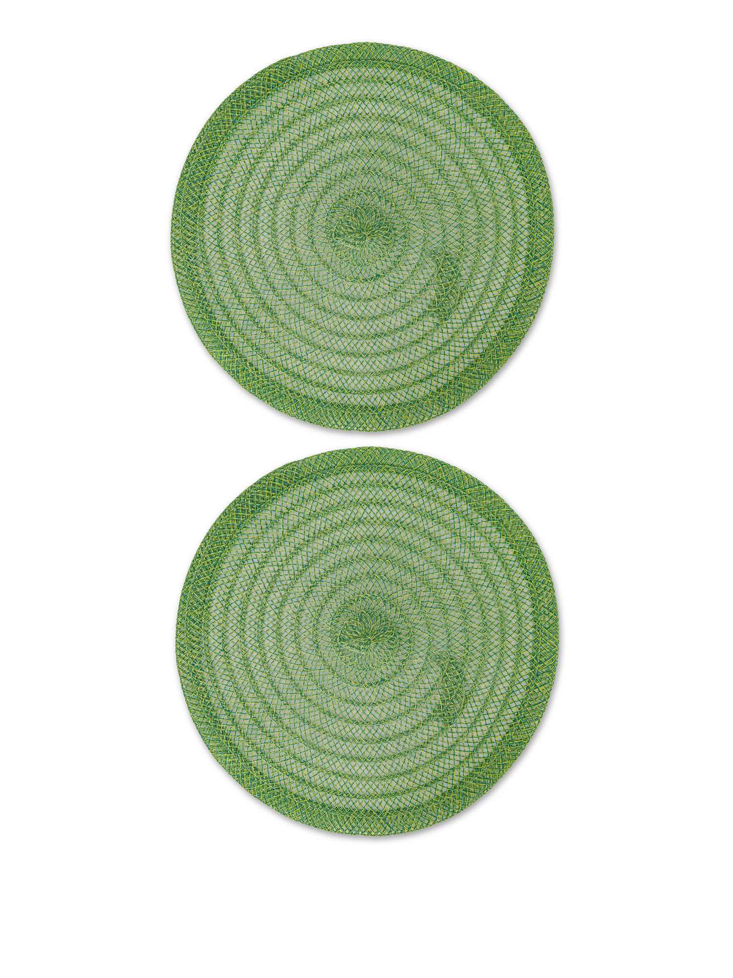 Set 2 tovagliette trama intrecciata, Verde, large image number 0
